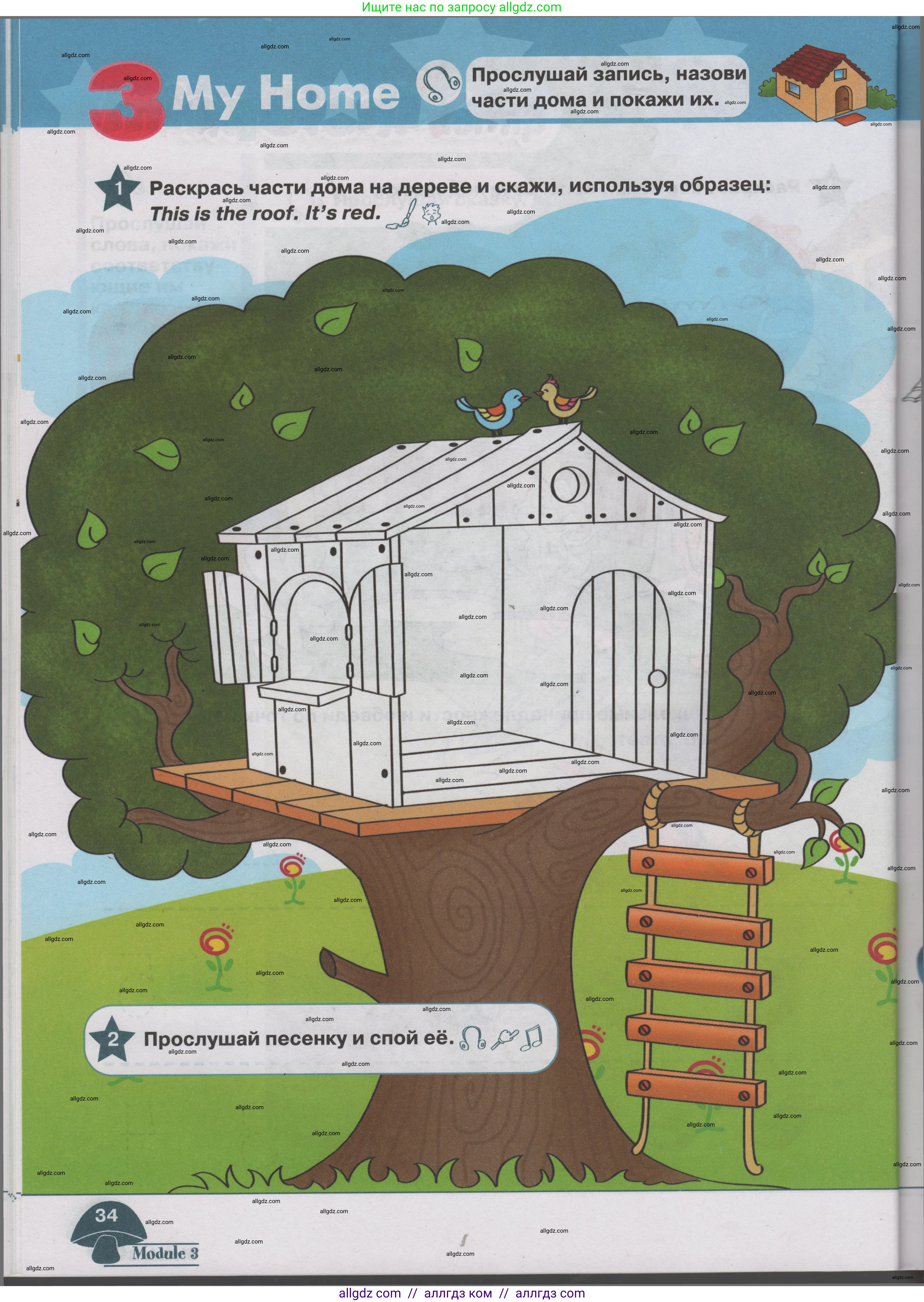 Английский язык (english), 1 класс Учебник (Student's book), авторы: Баранова Ксения Михайловна (Baranova Ksenia), Дули Дженни (Dooley Jenny), Копылова Виктория Викторовна (Kopylova Victoria), Мильруд Радислав Петрович (Millrood Radislav), Эванс Вирджиния (Evans Virginia), издательство Просвещение, Москва, 2019, белого цвета, страница 34