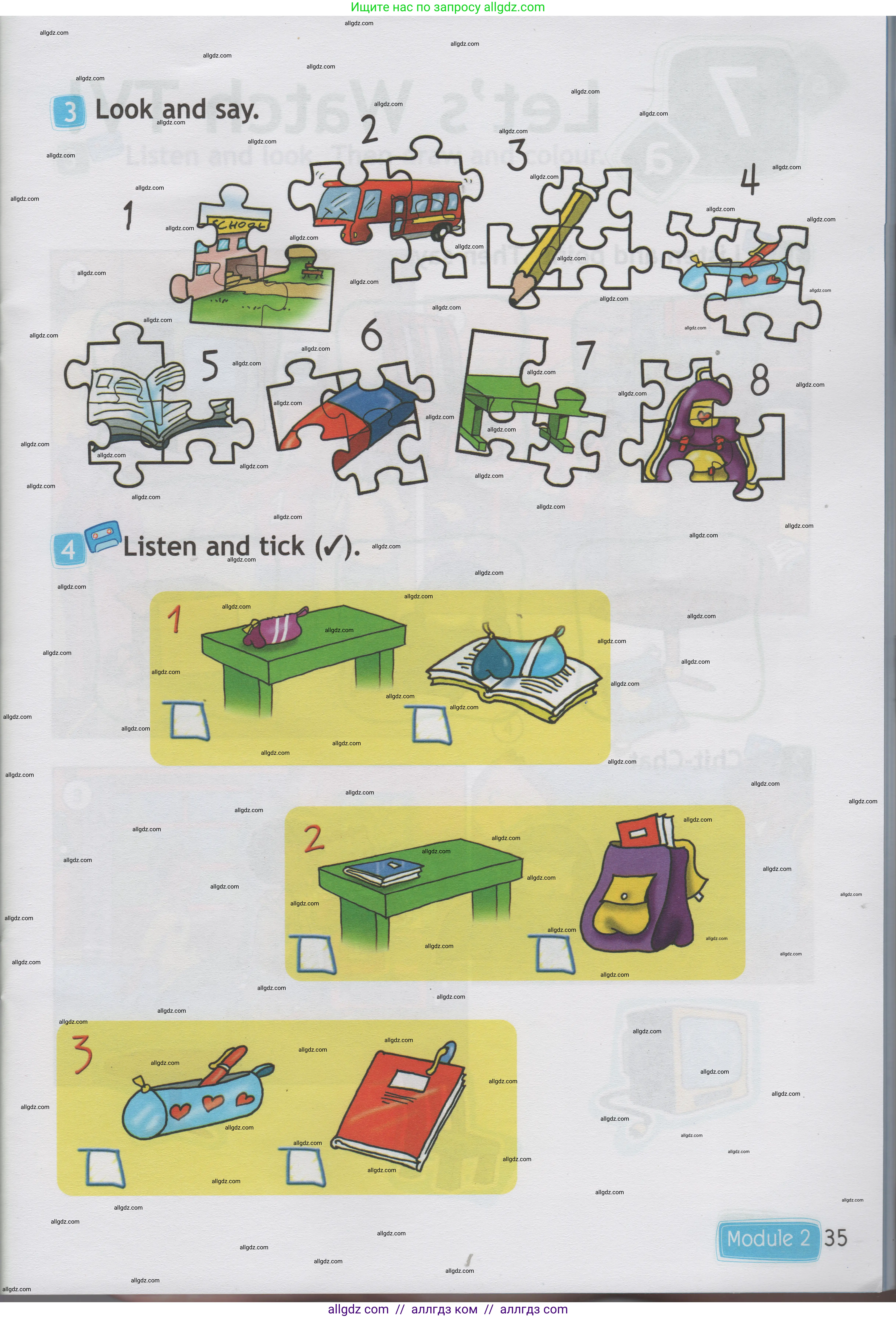 Английский язык (english), 1 класс Учебник (Student's book), авторы: Быкова Надежда Ильинична (Bykova Nadezhda), Дули Дженни (Dooley Jenny), Поспелова Марина Давидовна (Pospelova Marina), Эванс Вирджиния (Evans Virginia), издательство Просвещение, Москва, 2019, страница 35