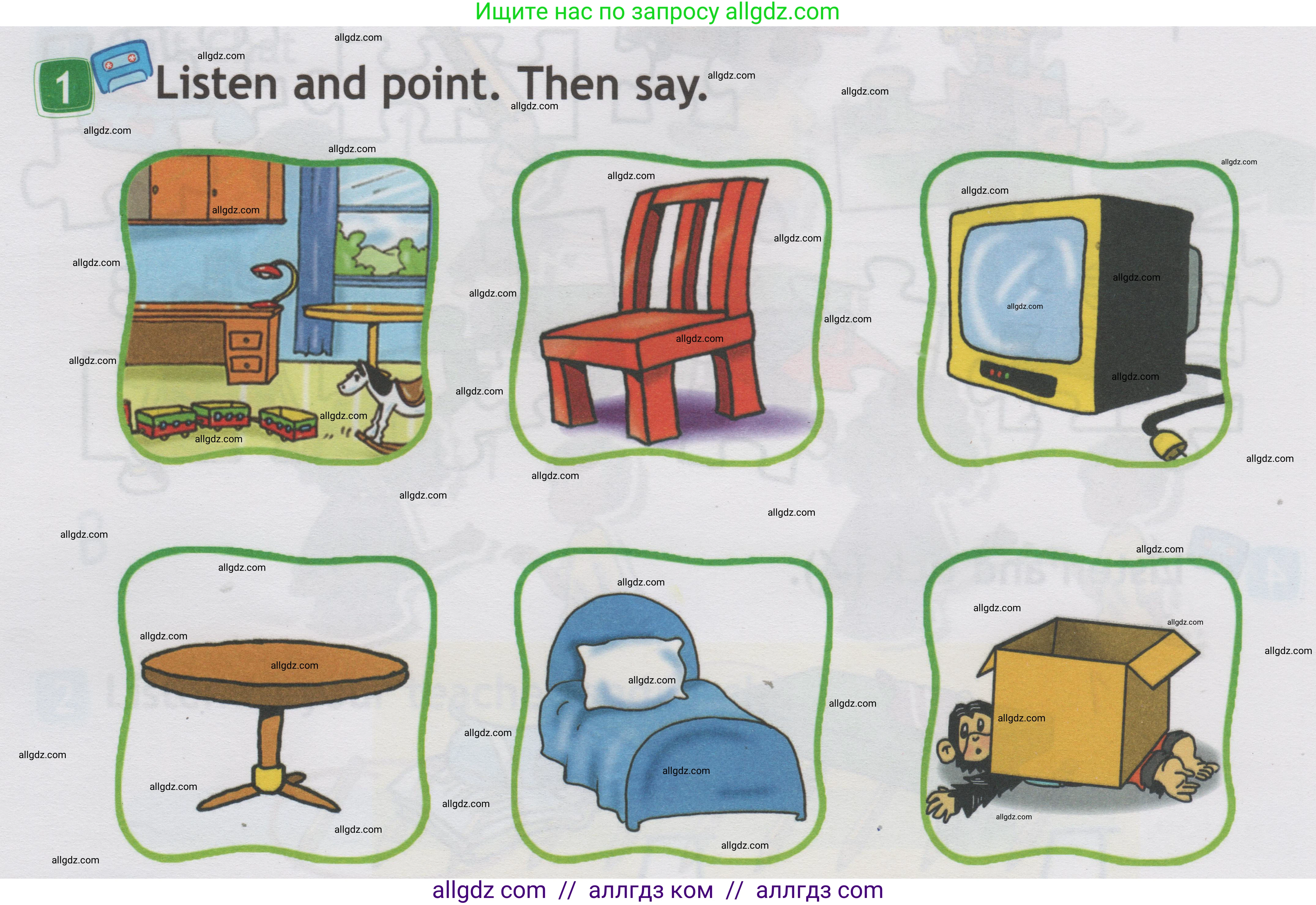 Английский язык (english), 1 класс Учебник (Student's book), авторы: Быкова Надежда Ильинична (Bykova Nadezhda), Дули Дженни (Dooley Jenny), Поспелова Марина Давидовна (Pospelova Marina), Эванс Вирджиния (Evans Virginia), издательство Просвещение, Москва, 2019, страница 36, номер 1, Условие