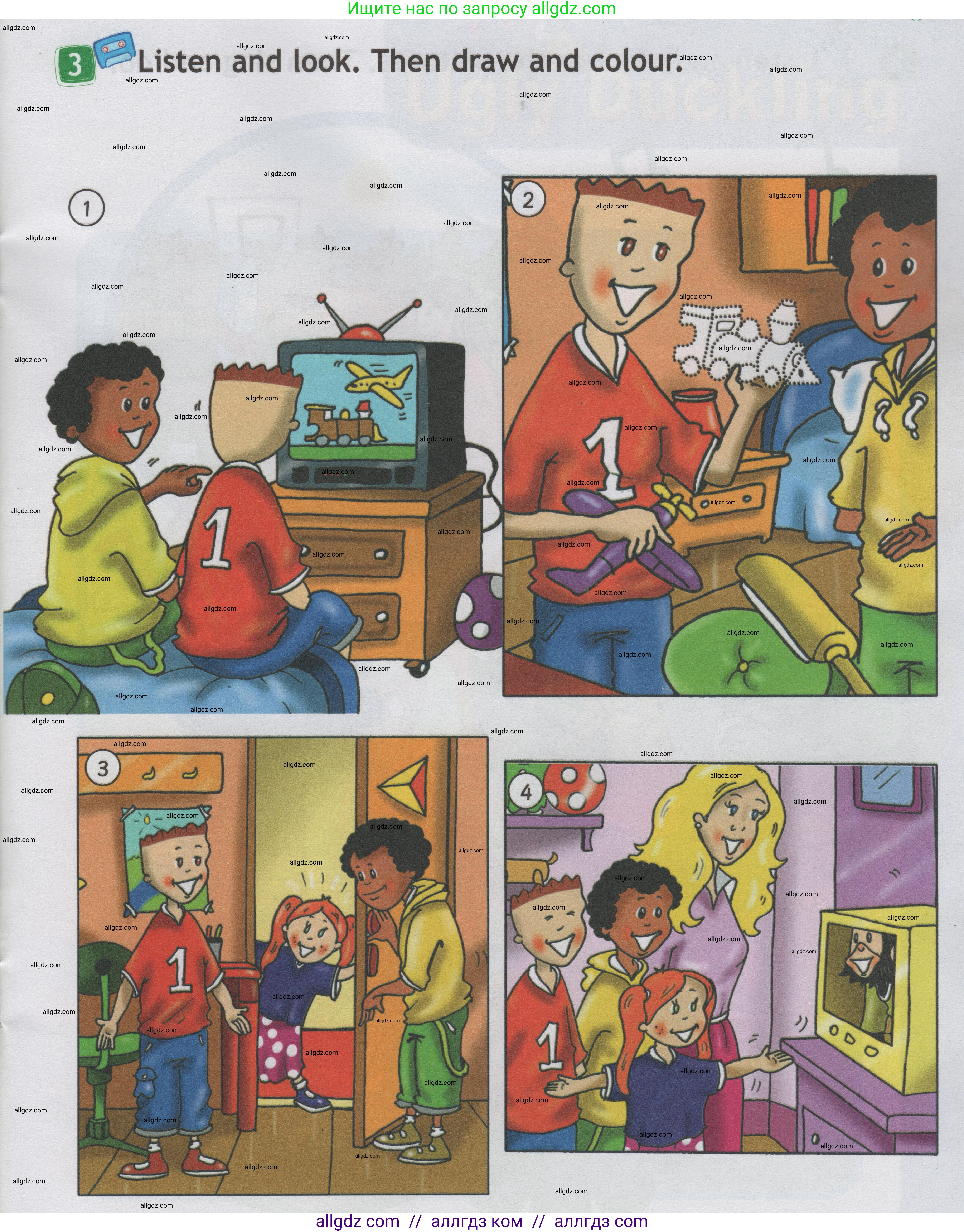 Английский язык (english), 1 класс Учебник (Student's book), авторы: Быкова Надежда Ильинична (Bykova Nadezhda), Дули Дженни (Dooley Jenny), Поспелова Марина Давидовна (Pospelova Marina), Эванс Вирджиния (Evans Virginia), издательство Просвещение, Москва, 2019, страница 45, номер 3, Условие