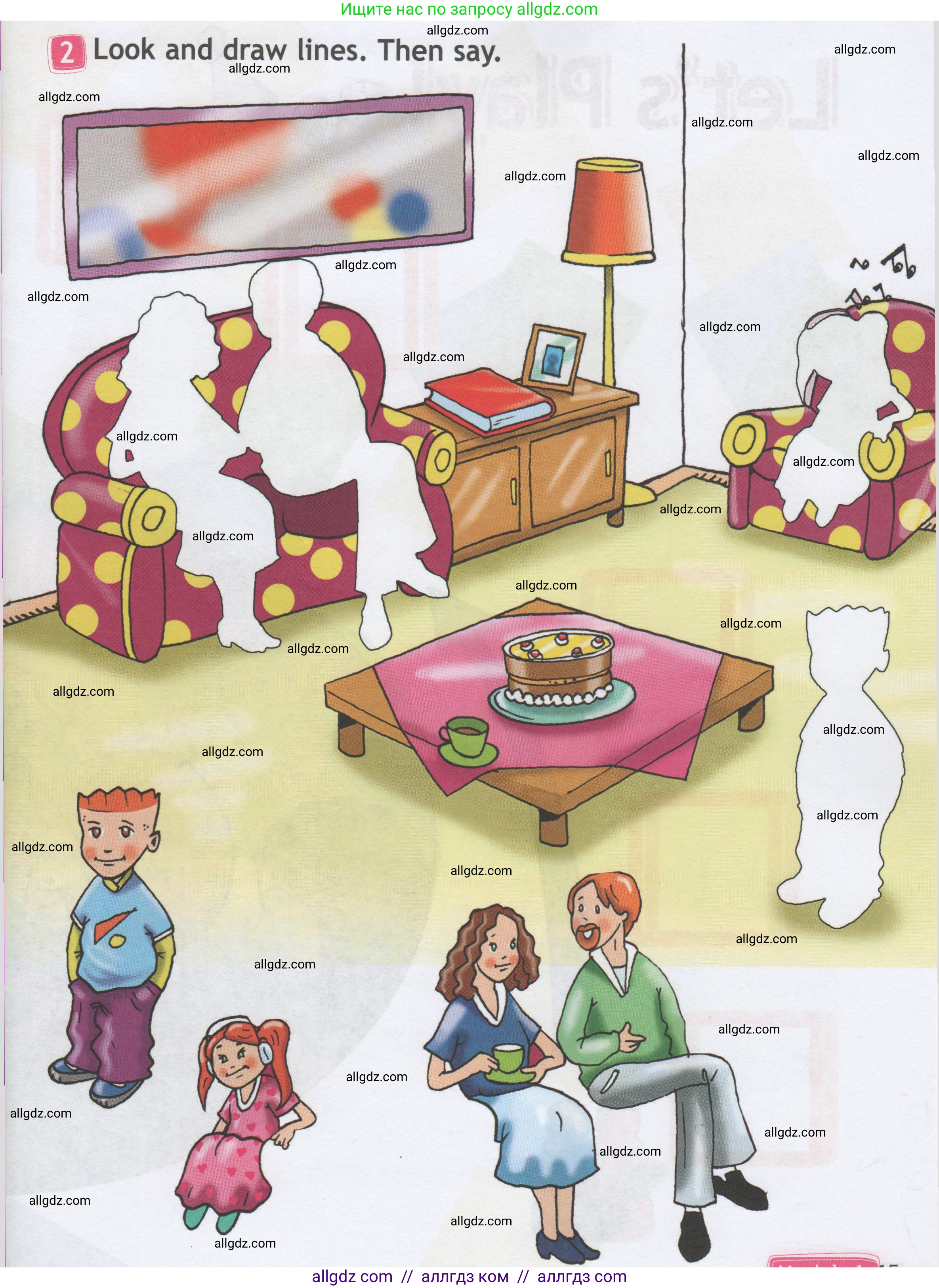 Английский язык (english), 1 класс Рабочая тетрадь (workbook), авторы: Быкова Надежда Ильинична (Bykova Nadezhda), Дули Дженни (Dooley Jenny), Поспелова Марина Давидовна (Pospelova Marina), Эванс Вирджиния (Evans Virginia), издательство Просвещение, Москва, 2012, страница 15, номер 2, Условие