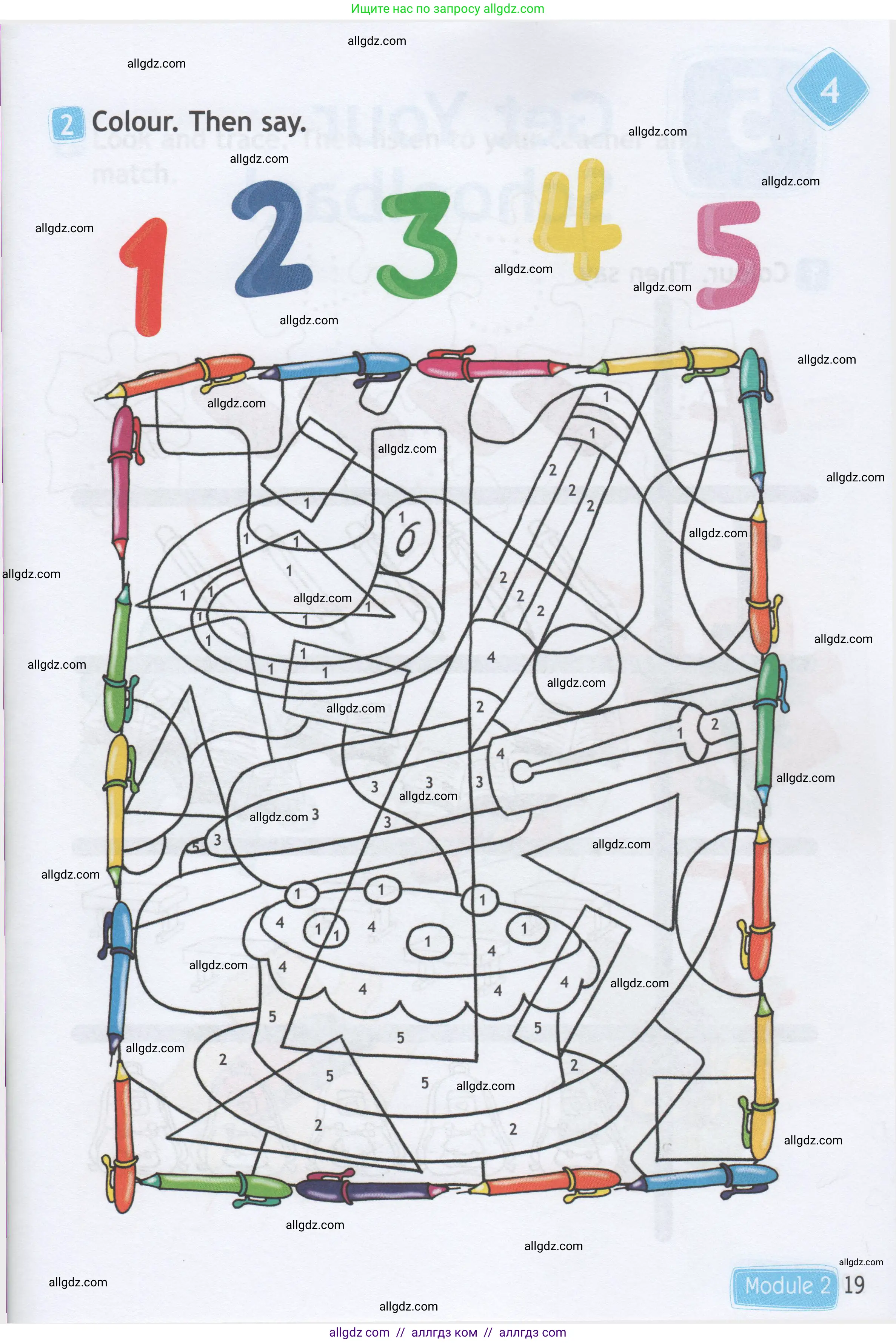 Английский язык (english), 1 класс Рабочая тетрадь (workbook), авторы: Быкова Надежда Ильинична (Bykova Nadezhda), Дули Дженни (Dooley Jenny), Поспелова Марина Давидовна (Pospelova Marina), Эванс Вирджиния (Evans Virginia), издательство Просвещение, Москва, 2012, страница 19