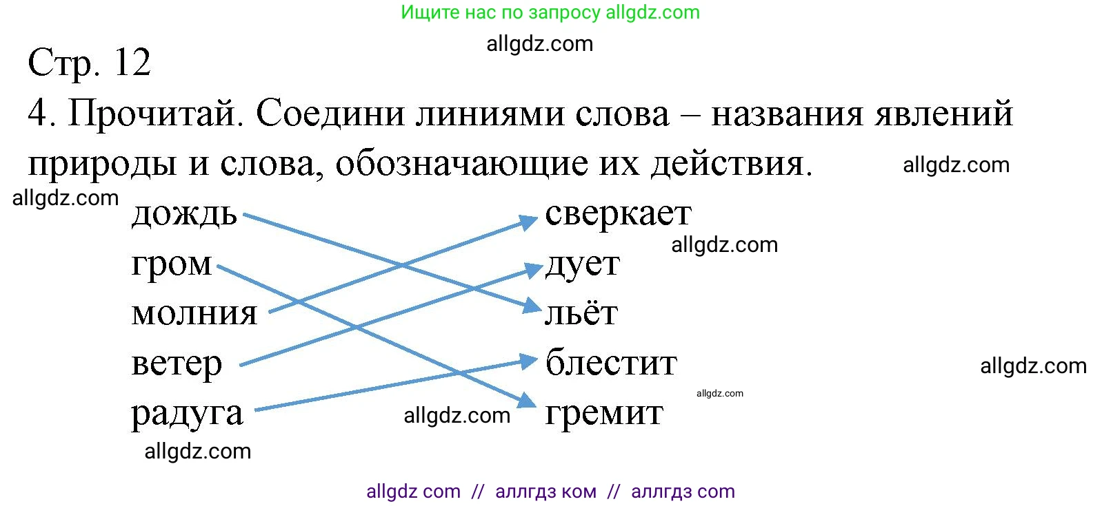 Русский язык, 1 класс Тетрадь учебных достижений, автор: Канакина Валентина Павловна, издательство Просвещение, Москва, 2023, белого цвета, страница 12, номер 4, Решение