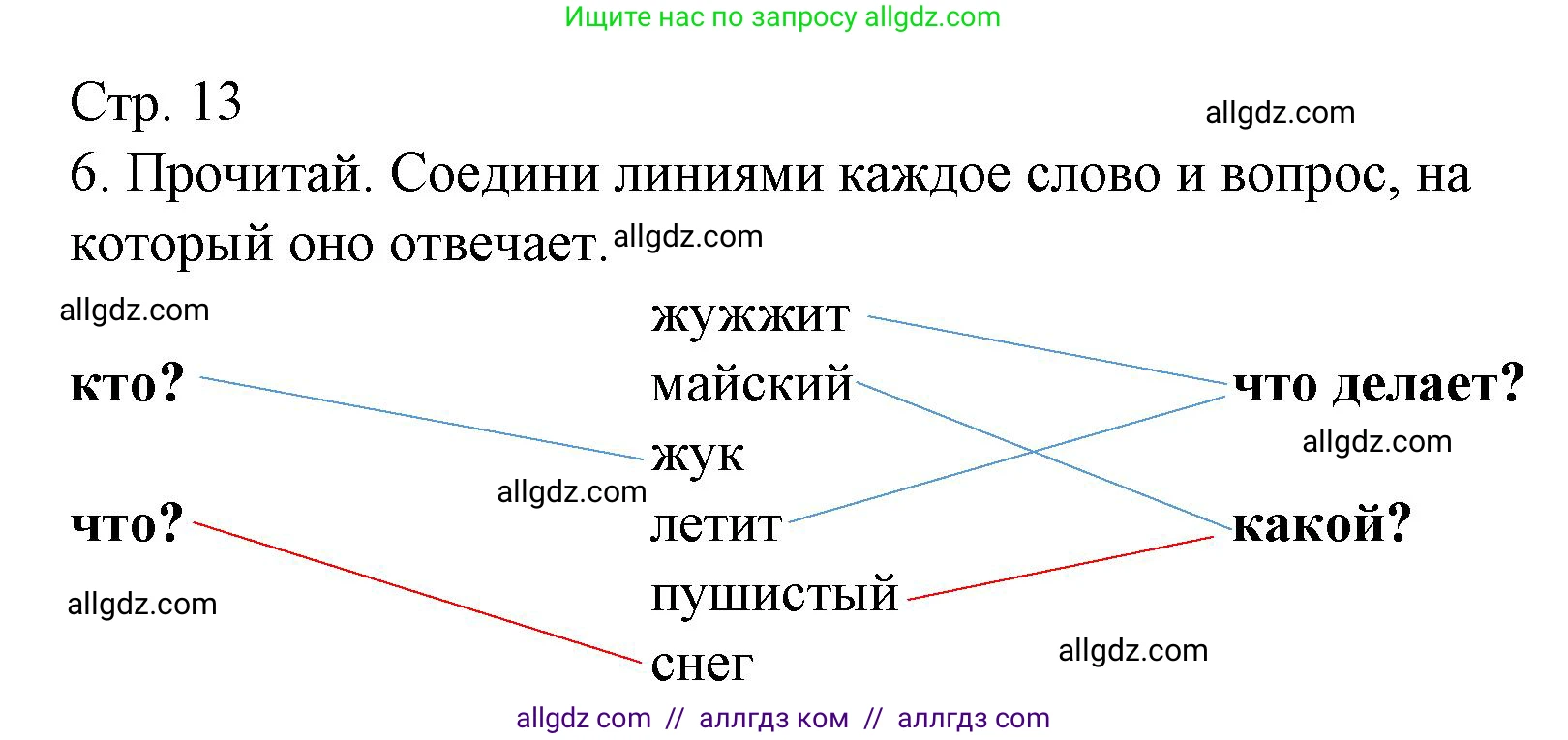 Русский язык, 1 класс Тетрадь учебных достижений, автор: Канакина Валентина Павловна, издательство Просвещение, Москва, 2023, белого цвета, страница 13, номер 6, Решение