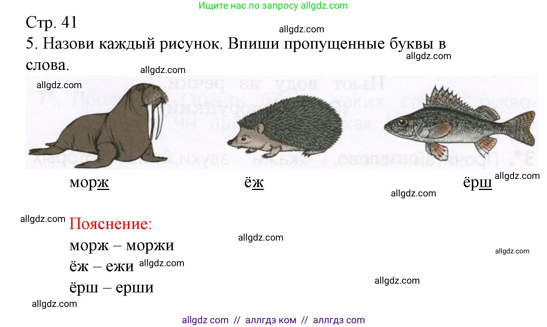 Русский язык, 1 класс Тетрадь учебных достижений, автор: Канакина Валентина Павловна, издательство Просвещение, Москва, 2023, белого цвета, страница 41, номер 5, Решение