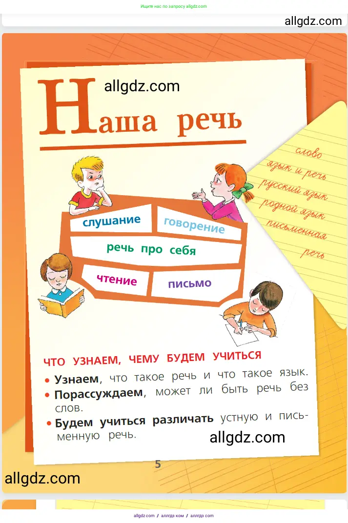 Русский язык, 1 класс Учебник, авторы: Канакина Валентина Павловна, Горецкий Всеслав Гаврилович, издательство Просвещение, Москва, 2023, белого цвета, страница 5