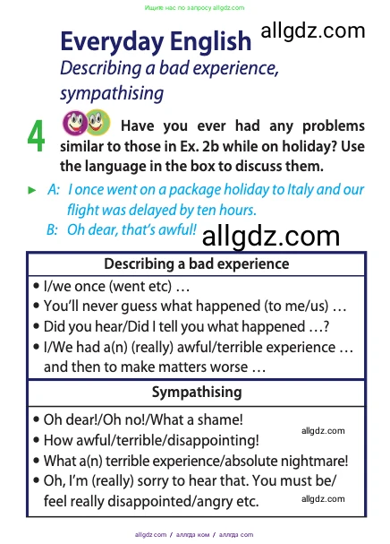 Английский язык (english), 10 класс Учебник (Student's book), авторы: Афанасьева Ольга Васильевна (Afanasyeva Olga), Дули Дженни (Dooley Jenny), Михеева Ирина Владимировна (Mikheeva Irina), Оби Боб (Obee Bob), Эванс Вирджиния (Evans Virginia), издательство Просвещение, Москва, 2019, красного цвета, страница 85, номер 4, Условие