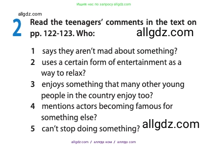 Английский язык (english), 10 класс Учебник (Student's book), авторы: Афанасьева Ольга Васильевна (Afanasyeva Olga), Дули Дженни (Dooley Jenny), Михеева Ирина Владимировна (Mikheeva Irina), Оби Боб (Obee Bob), Эванс Вирджиния (Evans Virginia), издательство Просвещение, Москва, 2019, красного цвета, страница 122, номер 2, Условие