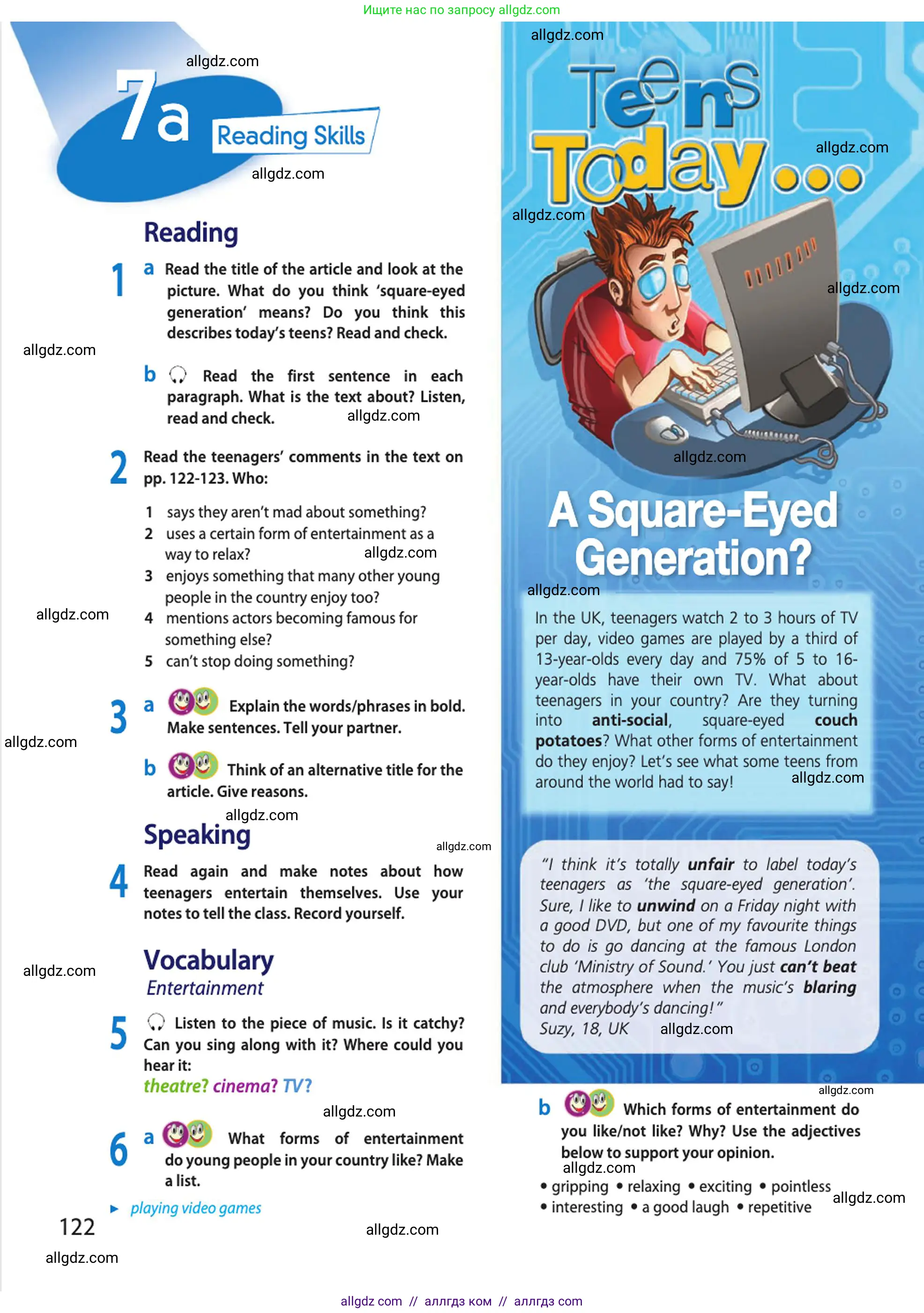 Английский язык (english), 10 класс Учебник (Student's book), авторы: Афанасьева Ольга Васильевна (Afanasyeva Olga), Дули Дженни (Dooley Jenny), Михеева Ирина Владимировна (Mikheeva Irina), Оби Боб (Obee Bob), Эванс Вирджиния (Evans Virginia), издательство Просвещение, Москва, 2019, красного цвета, страница 122