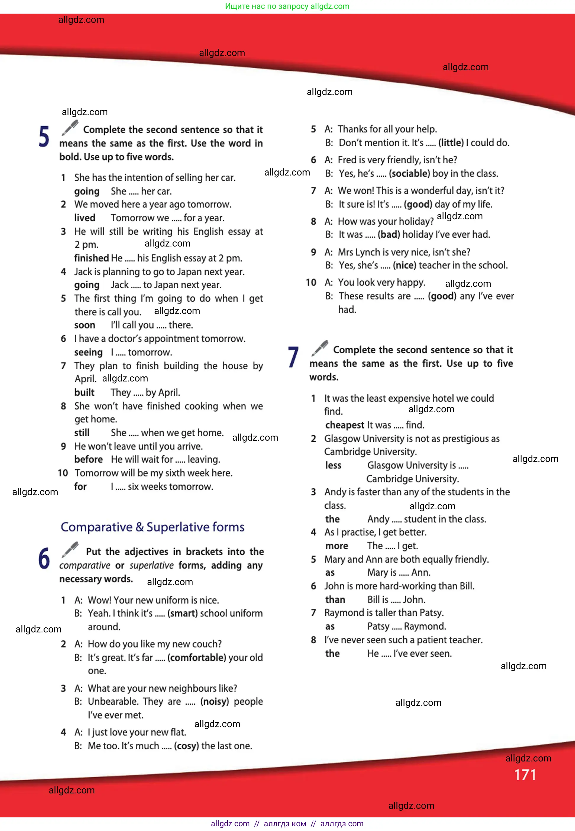 Английский язык (english), 10 класс Учебник (Student's book), авторы: Афанасьева Ольга Васильевна (Afanasyeva Olga), Дули Дженни (Dooley Jenny), Михеева Ирина Владимировна (Mikheeva Irina), Оби Боб (Obee Bob), Эванс Вирджиния (Evans Virginia), издательство Просвещение, Москва, 2019, красного цвета, страница 171