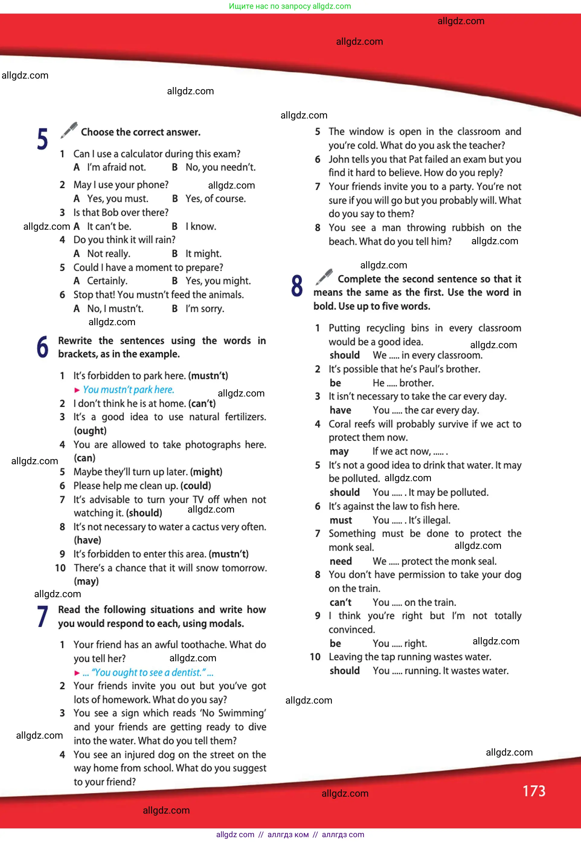 Английский язык (english), 10 класс Учебник (Student's book), авторы: Афанасьева Ольга Васильевна (Afanasyeva Olga), Дули Дженни (Dooley Jenny), Михеева Ирина Владимировна (Mikheeva Irina), Оби Боб (Obee Bob), Эванс Вирджиния (Evans Virginia), издательство Просвещение, Москва, 2019, красного цвета, страница 173