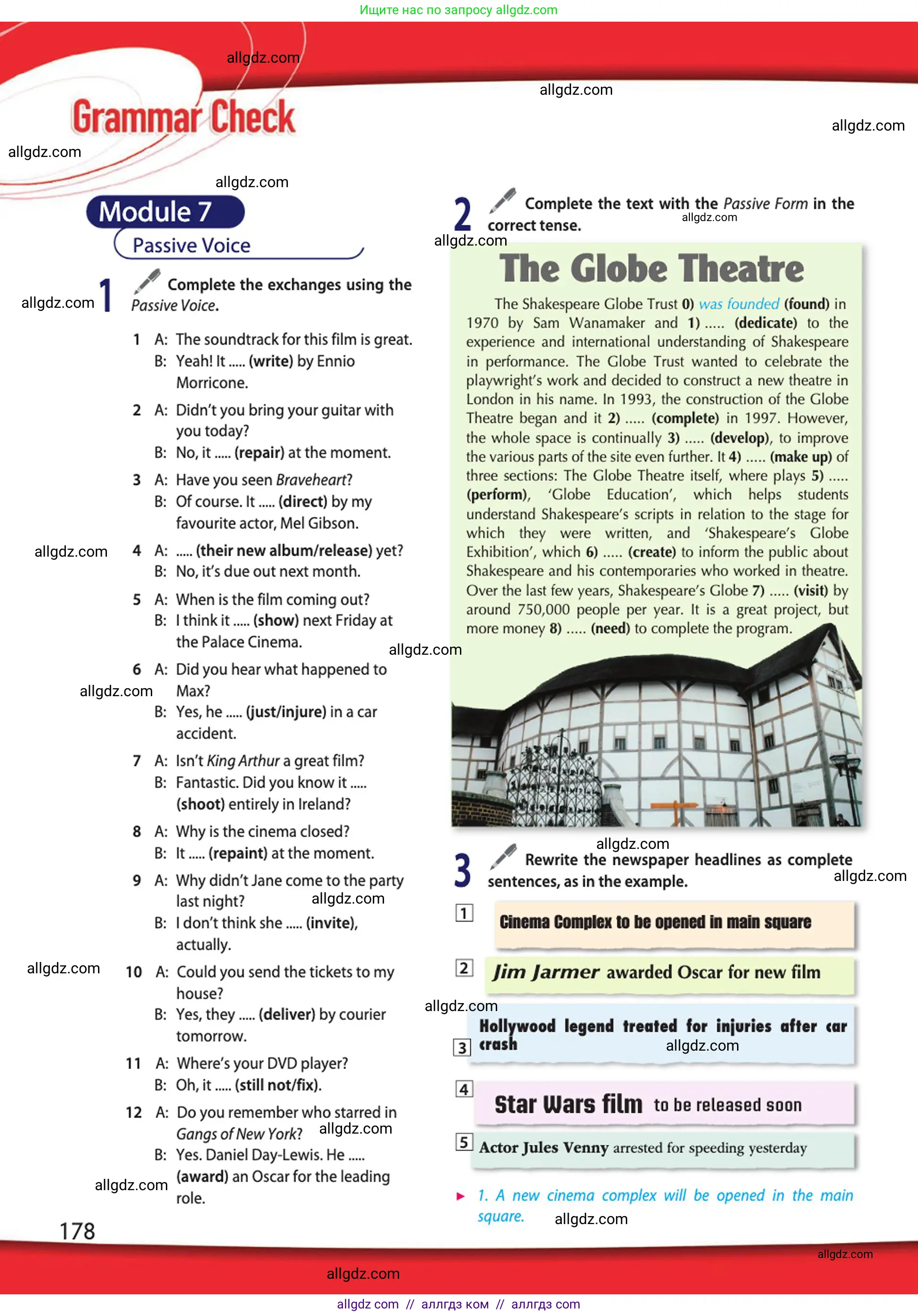 Английский язык (english), 10 класс Учебник (Student's book), авторы: Афанасьева Ольга Васильевна (Afanasyeva Olga), Дули Дженни (Dooley Jenny), Михеева Ирина Владимировна (Mikheeva Irina), Оби Боб (Obee Bob), Эванс Вирджиния (Evans Virginia), издательство Просвещение, Москва, 2019, красного цвета, страница 178