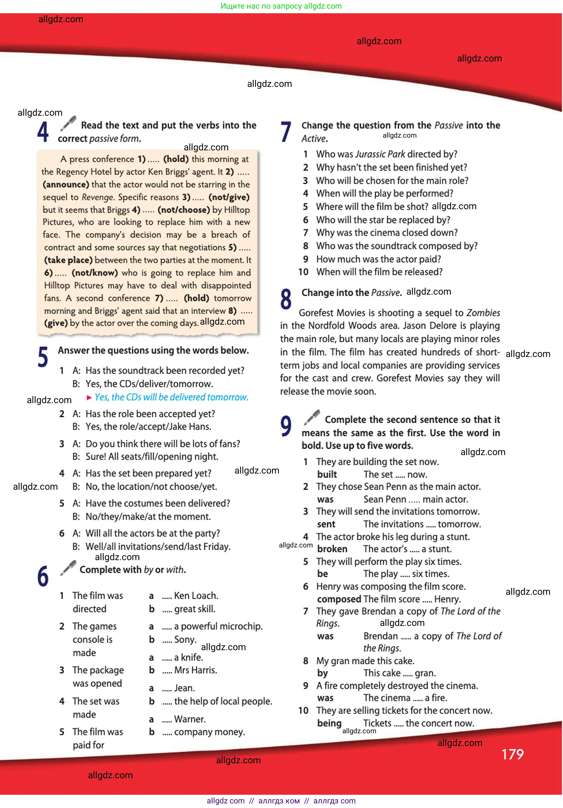 Английский язык (english), 10 класс Учебник (Student's book), авторы: Афанасьева Ольга Васильевна (Afanasyeva Olga), Дули Дженни (Dooley Jenny), Михеева Ирина Владимировна (Mikheeva Irina), Оби Боб (Obee Bob), Эванс Вирджиния (Evans Virginia), издательство Просвещение, Москва, 2019, красного цвета, страница 179