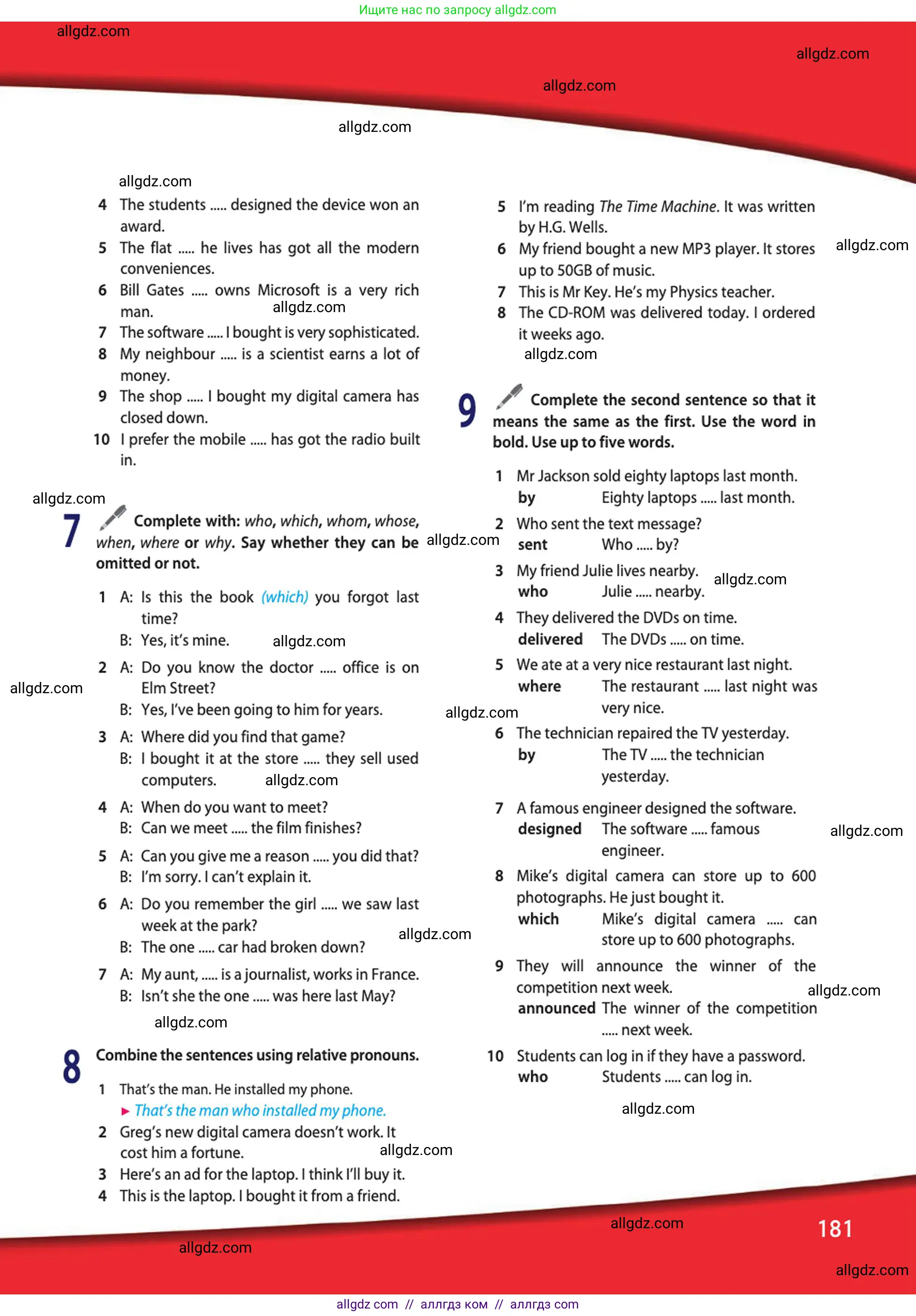 Английский язык (english), 10 класс Учебник (Student's book), авторы: Афанасьева Ольга Васильевна (Afanasyeva Olga), Дули Дженни (Dooley Jenny), Михеева Ирина Владимировна (Mikheeva Irina), Оби Боб (Obee Bob), Эванс Вирджиния (Evans Virginia), издательство Просвещение, Москва, 2019, красного цвета, страница 181