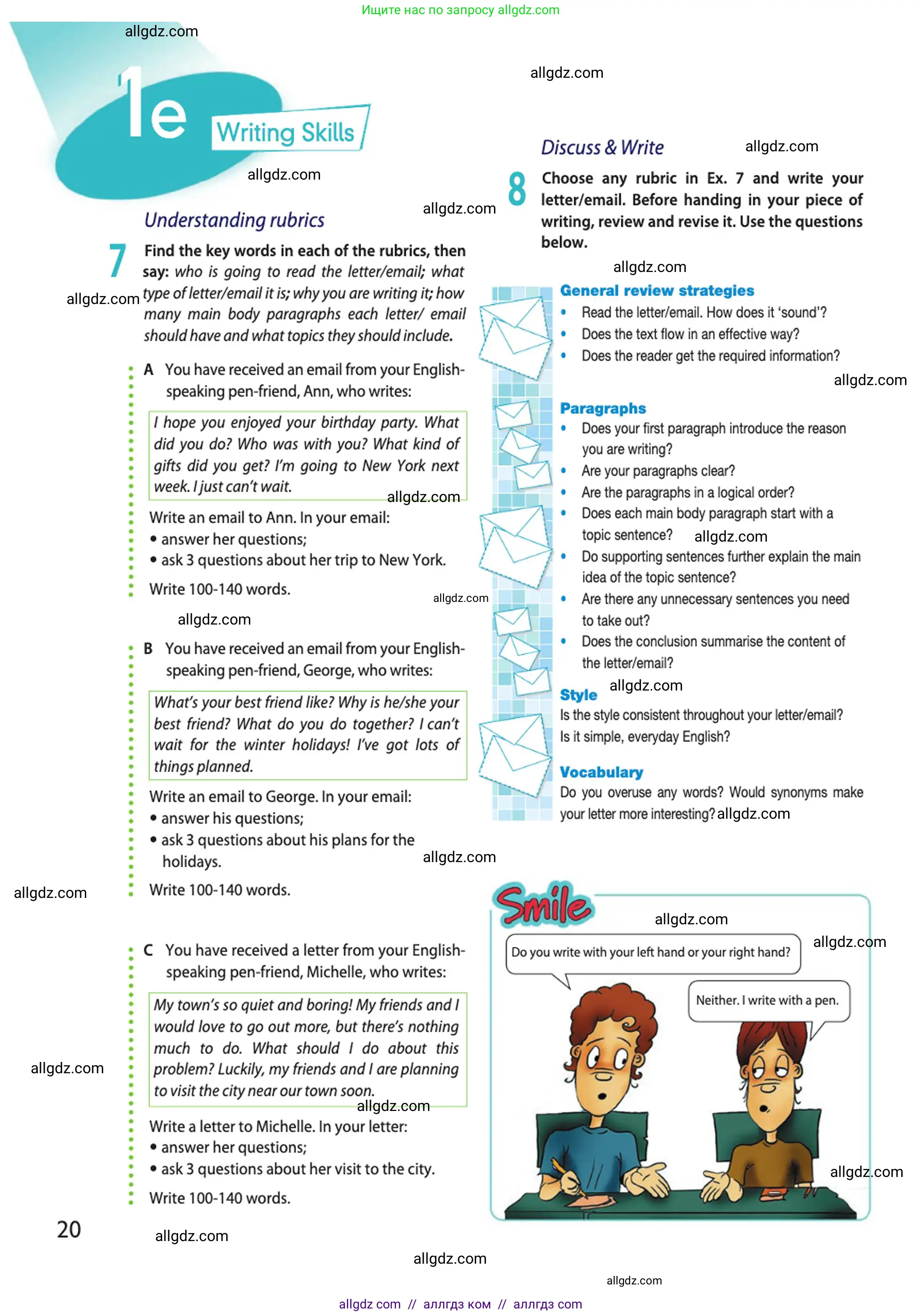 Английский язык (english), 10 класс Учебник (Student's book), авторы: Афанасьева Ольга Васильевна (Afanasyeva Olga), Дули Дженни (Dooley Jenny), Михеева Ирина Владимировна (Mikheeva Irina), Оби Боб (Obee Bob), Эванс Вирджиния (Evans Virginia), издательство Просвещение, Москва, 2019, красного цвета, страница 20