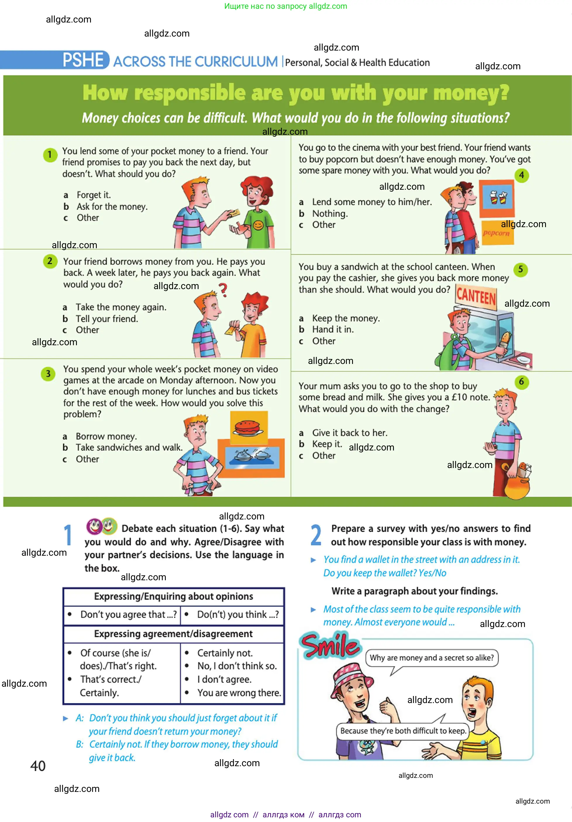 Английский язык (english), 10 класс Учебник (Student's book), авторы: Афанасьева Ольга Васильевна (Afanasyeva Olga), Дули Дженни (Dooley Jenny), Михеева Ирина Владимировна (Mikheeva Irina), Оби Боб (Obee Bob), Эванс Вирджиния (Evans Virginia), издательство Просвещение, Москва, 2019, красного цвета, страница 40