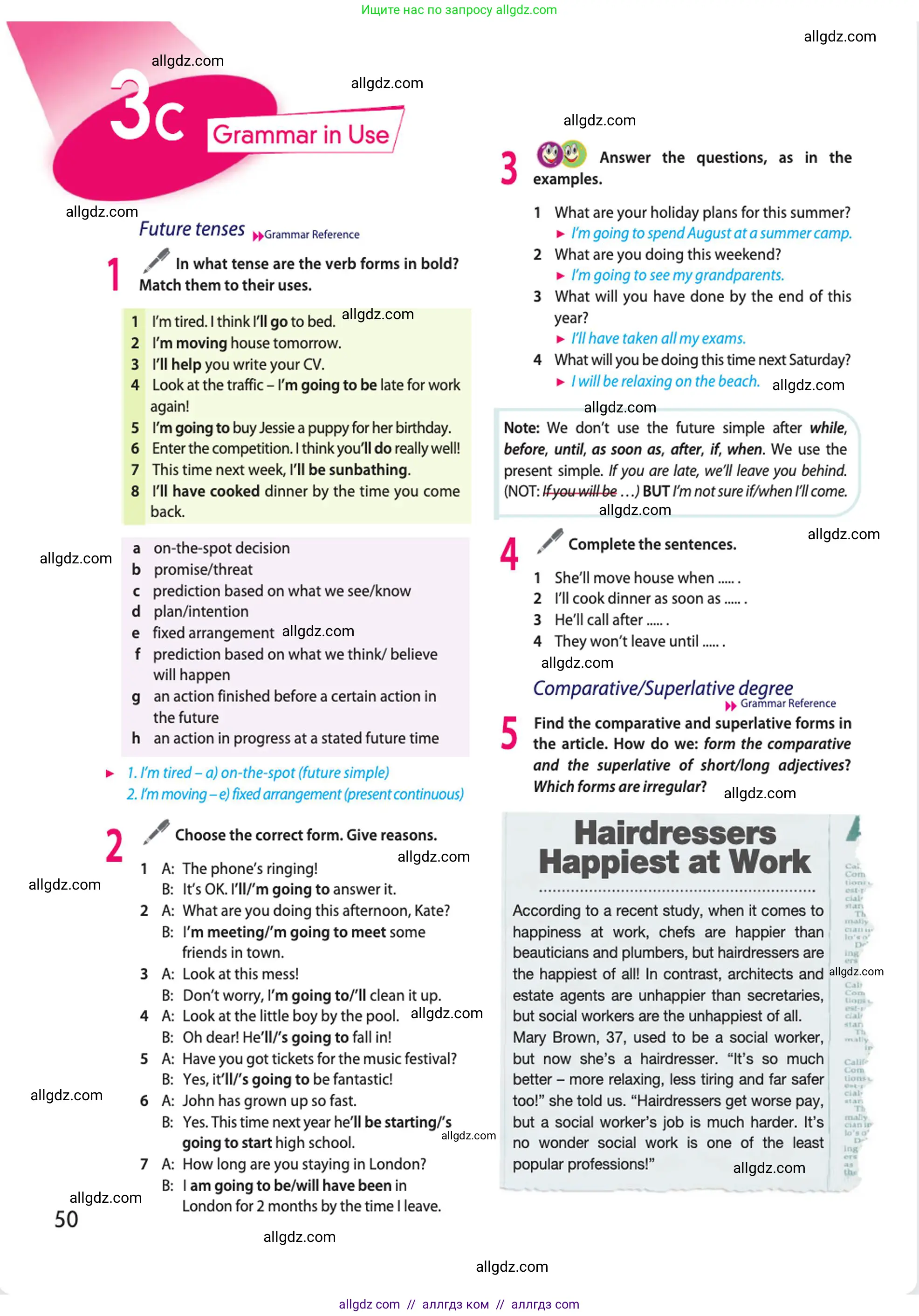 Английский язык (english), 10 класс Учебник (Student's book), авторы: Афанасьева Ольга Васильевна (Afanasyeva Olga), Дули Дженни (Dooley Jenny), Михеева Ирина Владимировна (Mikheeva Irina), Оби Боб (Obee Bob), Эванс Вирджиния (Evans Virginia), издательство Просвещение, Москва, 2019, красного цвета, страница 50