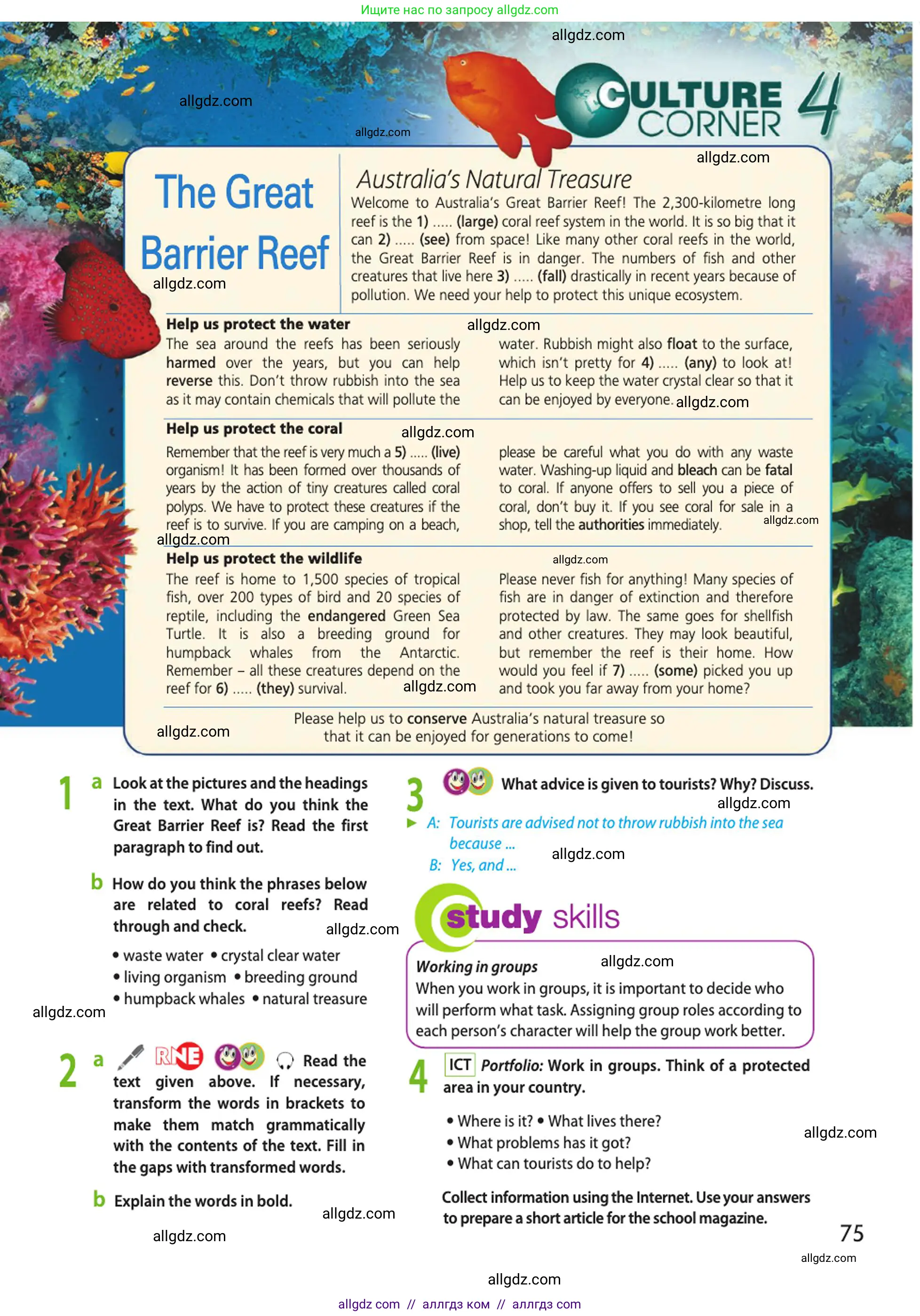 Английский язык (english), 10 класс Учебник (Student's book), авторы: Афанасьева Ольга Васильевна (Afanasyeva Olga), Дули Дженни (Dooley Jenny), Михеева Ирина Владимировна (Mikheeva Irina), Оби Боб (Obee Bob), Эванс Вирджиния (Evans Virginia), издательство Просвещение, Москва, 2019, красного цвета, страница 75