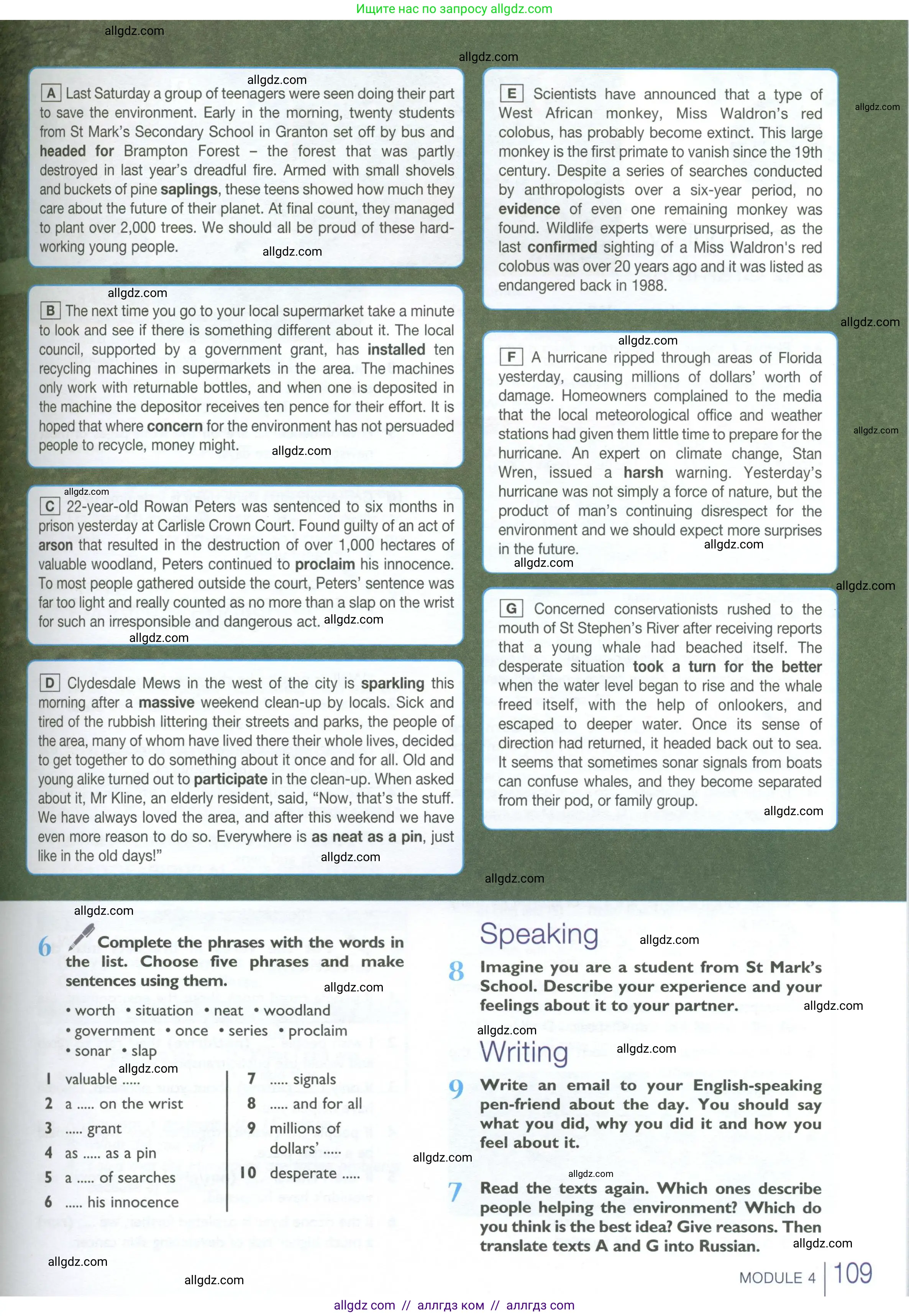 Английский язык (english), 10 класс Учебник (Student's book), авторы: Баранова Ксения Михайловна (Baranova Ksenia), Дули Дженни (Dooley Jenny), Копылова Виктория Викторовна (Kopylova Victoria), Мильруд Радислав Петрович (Millrood Radislav), Эванс Вирджиния (Evans Virginia), издательство Просвещение, Москва, 2019, белого цвета, страница 109