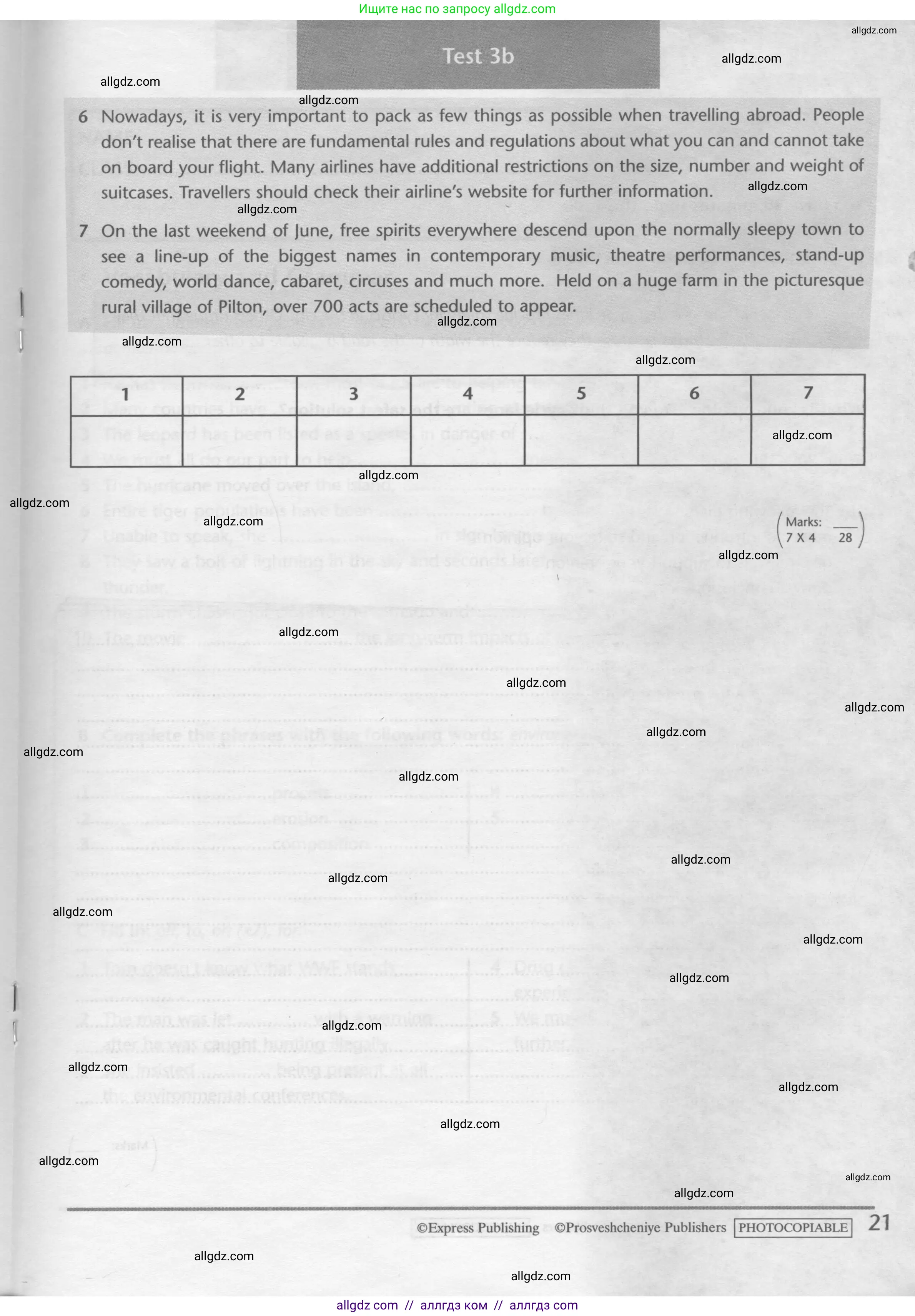 Английский язык (english), 10 класс контрольные задания (test booklet), авторы: Баранова Ксения Михайловна (Baranova Ksenia), Дули Дженни (Dooley Jenny), Копылова Виктория Викторовна (Kopylova Victoria), Мильруд Радислав Петрович (Millrood Radislav), Эванс Вирджиния (Evans Virginia), издательство Просвещение, Москва, 2019, серого цвета, страница 21