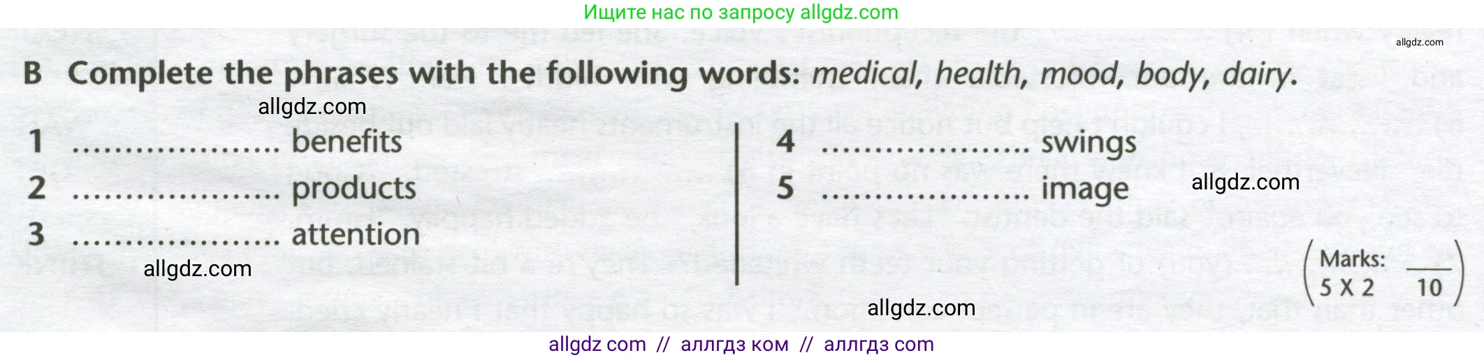 Английский язык (english), 10 класс контрольные задания (test booklet), авторы: Баранова Ксения Михайловна (Baranova Ksenia), Дули Дженни (Dooley Jenny), Копылова Виктория Викторовна (Kopylova Victoria), Мильруд Радислав Петрович (Millrood Radislav), Эванс Вирджиния (Evans Virginia), издательство Просвещение, Москва, 2019, серого цвета, страница 11, номер B, Условие