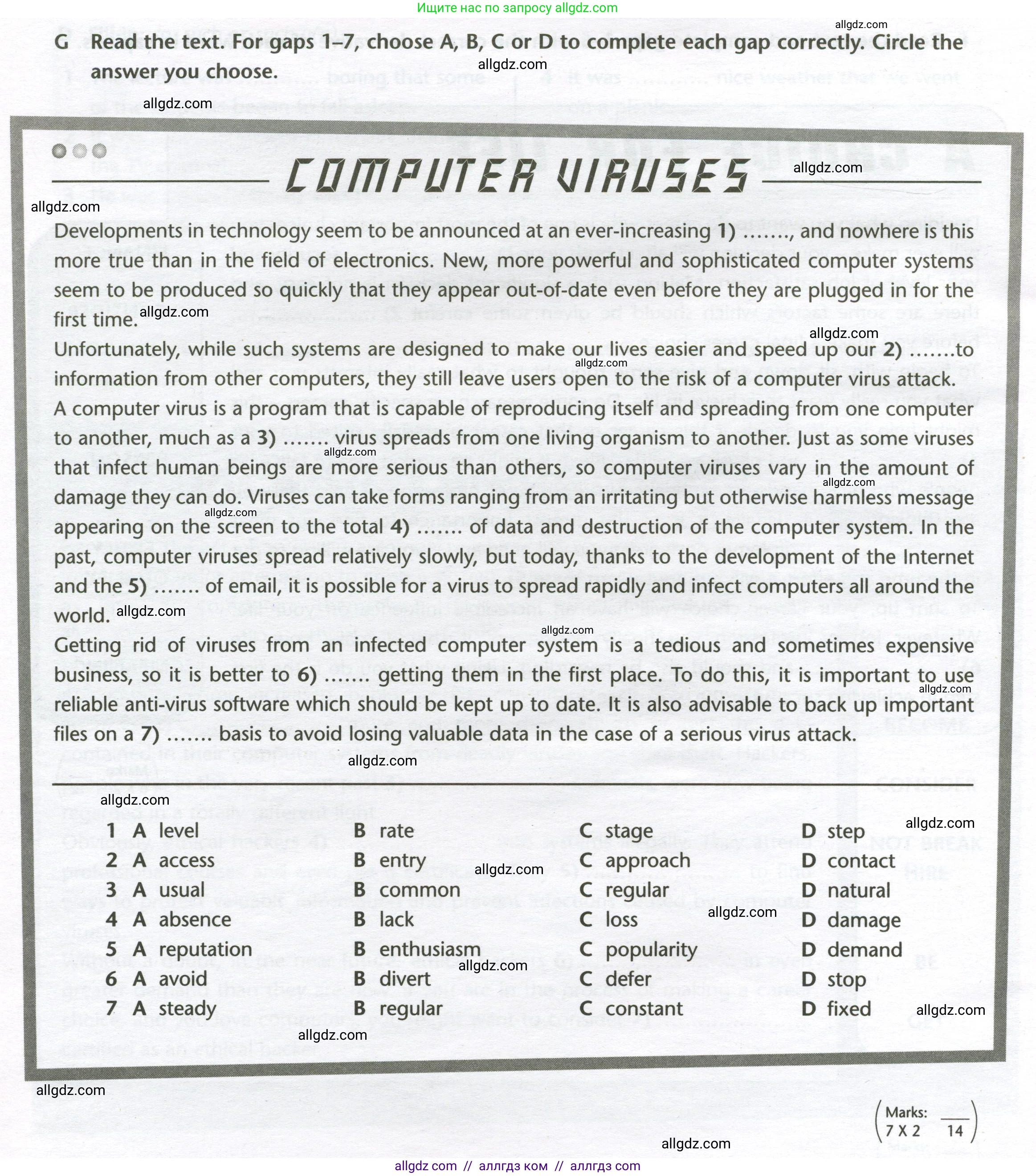 Английский язык (english), 10 класс контрольные задания (test booklet), авторы: Баранова Ксения Михайловна (Baranova Ksenia), Дули Дженни (Dooley Jenny), Копылова Виктория Викторовна (Kopylova Victoria), Мильруд Радислав Петрович (Millrood Radislav), Эванс Вирджиния (Evans Virginia), издательство Просвещение, Москва, 2019, серого цвета, страница 34, номер G, Условие
