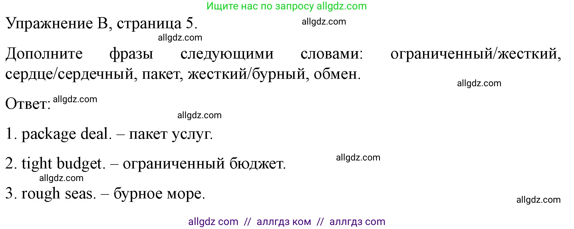 Английский язык (english), 10 класс контрольные задания (test booklet), авторы: Баранова Ксения Михайловна (Baranova Ksenia), Дули Дженни (Dooley Jenny), Копылова Виктория Викторовна (Kopylova Victoria), Мильруд Радислав Петрович (Millrood Radislav), Эванс Вирджиния (Evans Virginia), издательство Просвещение, Москва, 2019, серого цвета, страница 5, номер B, Решение