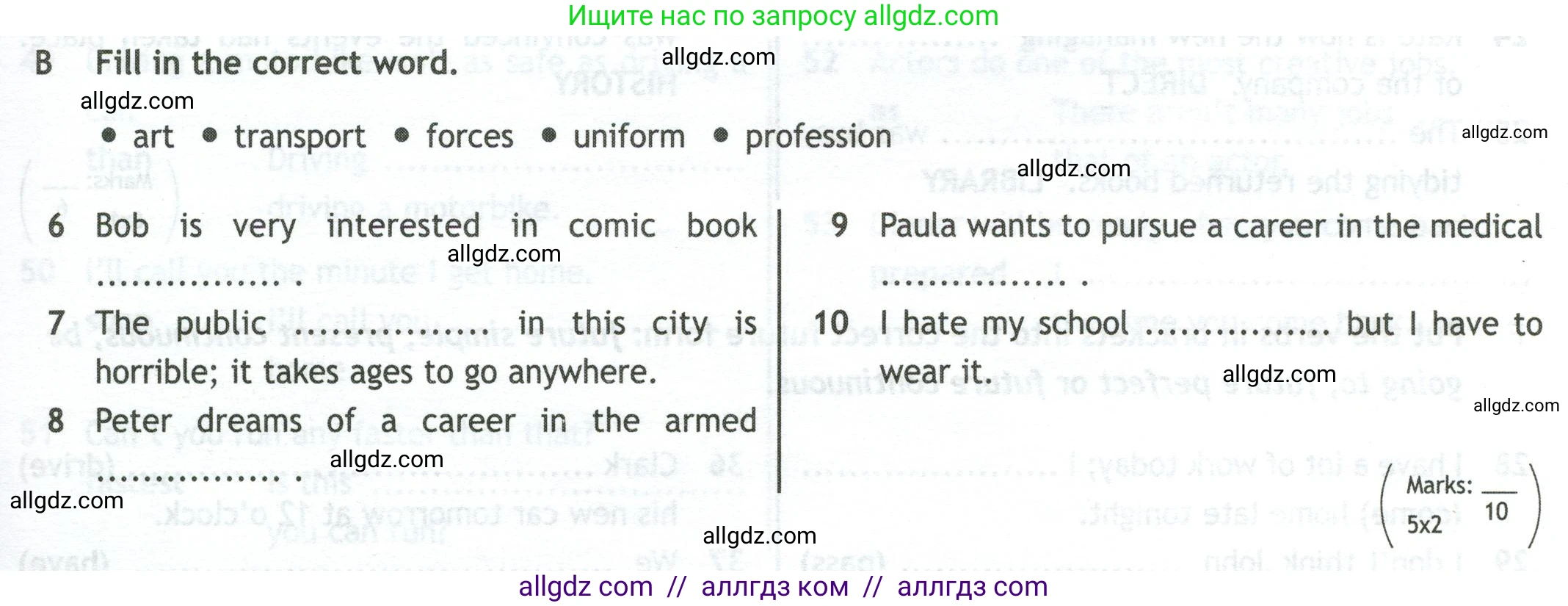 Английский язык (english), 10 класс контрольные задания (test booklet), авторы: Афанасьева Ольга Васильевна (Afanasyeva Olga), Дули Дженни (Dooley Jenny), Михеева Ирина Владимировна (Mikheeva Irina), Эванс Вирджиния (Evans Virginia), издательство Просвещение, Москва, 2019, красного цвета, страница 19, номер B, Условие