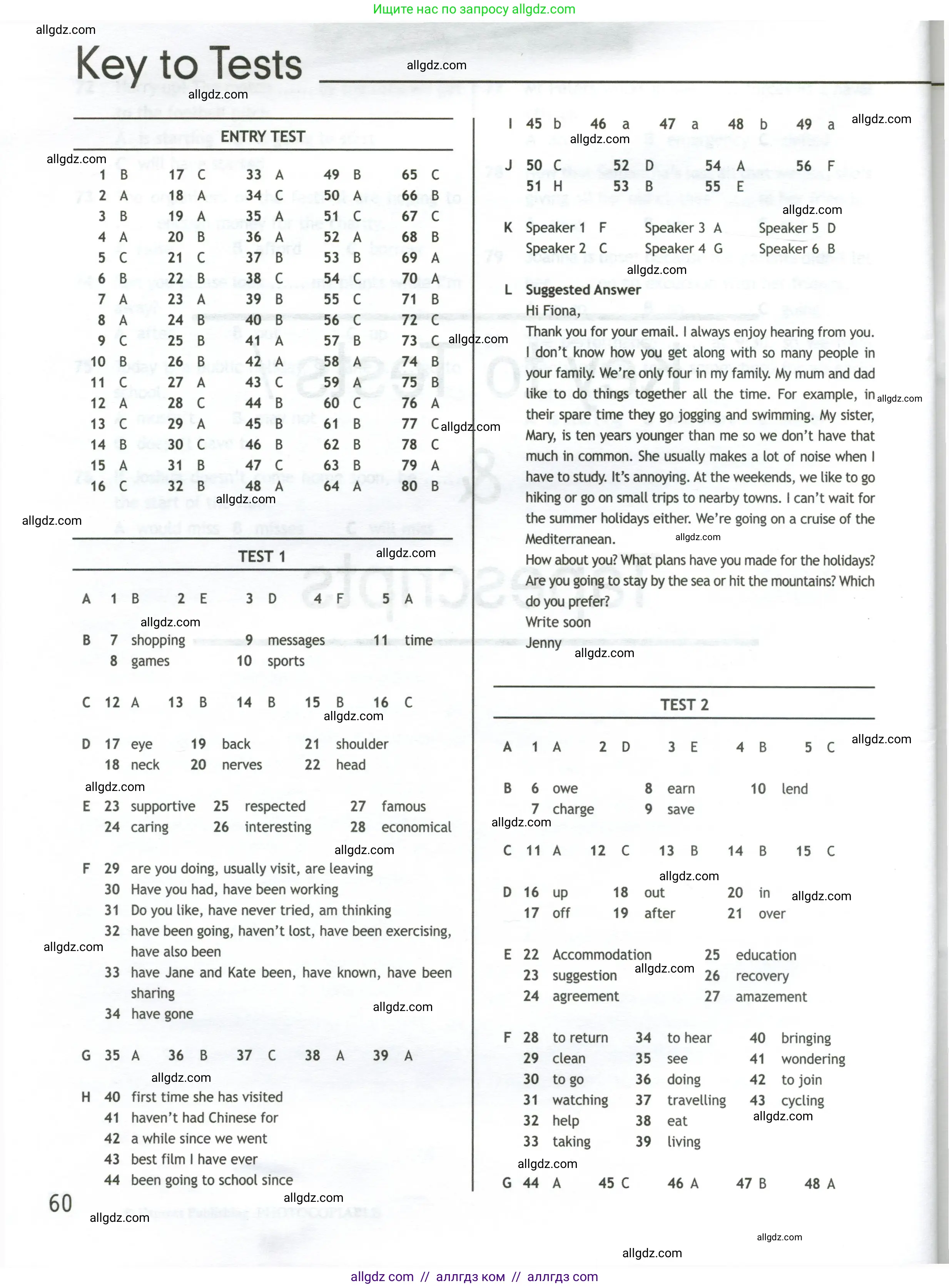 Английский язык (english), 10 класс контрольные задания (test booklet), авторы: Афанасьева Ольга Васильевна (Afanasyeva Olga), Дули Дженни (Dooley Jenny), Михеева Ирина Владимировна (Mikheeva Irina), Эванс Вирджиния (Evans Virginia), издательство Просвещение, Москва, 2019, красного цвета, страница 60