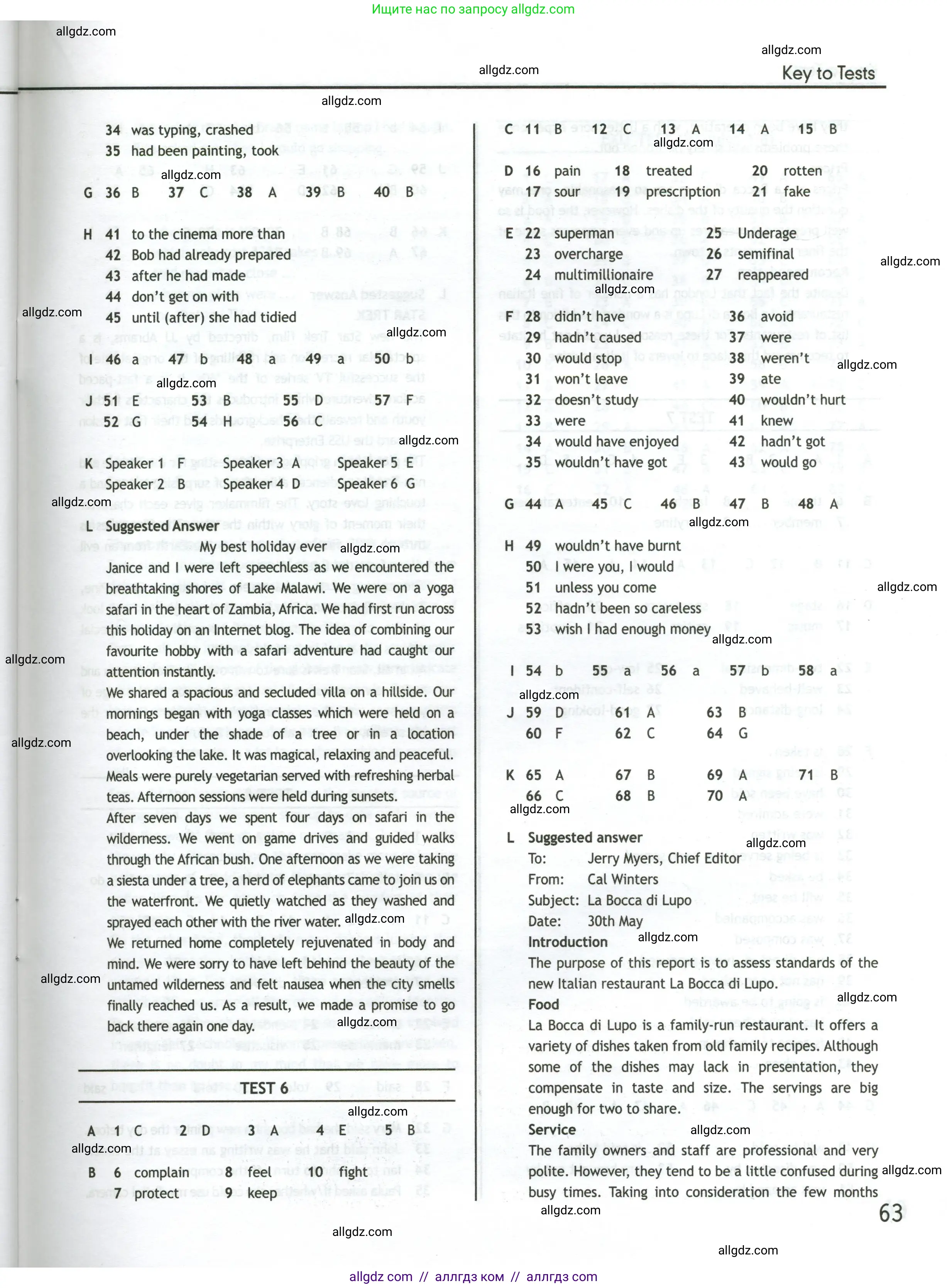 Английский язык (english), 10 класс контрольные задания (test booklet), авторы: Афанасьева Ольга Васильевна (Afanasyeva Olga), Дули Дженни (Dooley Jenny), Михеева Ирина Владимировна (Mikheeva Irina), Эванс Вирджиния (Evans Virginia), издательство Просвещение, Москва, 2019, красного цвета, страница 63