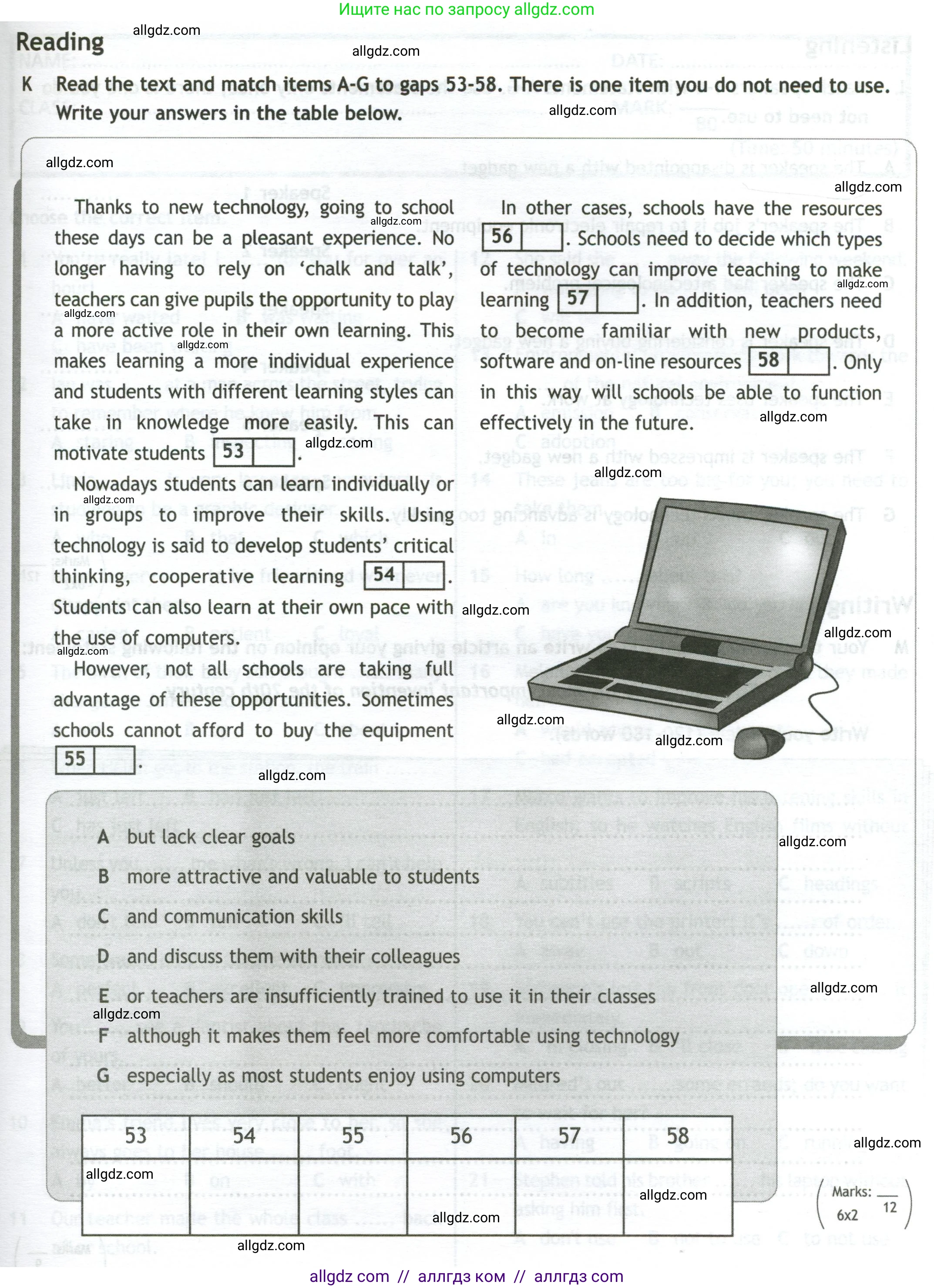 Английский язык (english), 10 класс контрольные задания (test booklet), авторы: Афанасьева Ольга Васильевна (Afanasyeva Olga), Дули Дженни (Dooley Jenny), Михеева Ирина Владимировна (Mikheeva Irina), Эванс Вирджиния (Evans Virginia), издательство Просвещение, Москва, 2019, красного цвета, страница 53, номер K, Условие