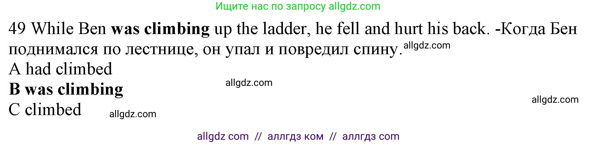 Английский язык (english), 10 класс контрольные задания (test booklet), авторы: Афанасьева Ольга Васильевна (Afanasyeva Olga), Дули Дженни (Dooley Jenny), Михеева Ирина Владимировна (Mikheeva Irina), Эванс Вирджиния (Evans Virginia), издательство Просвещение, Москва, 2019, красного цвета, страница 7, номер 49, Решение 1