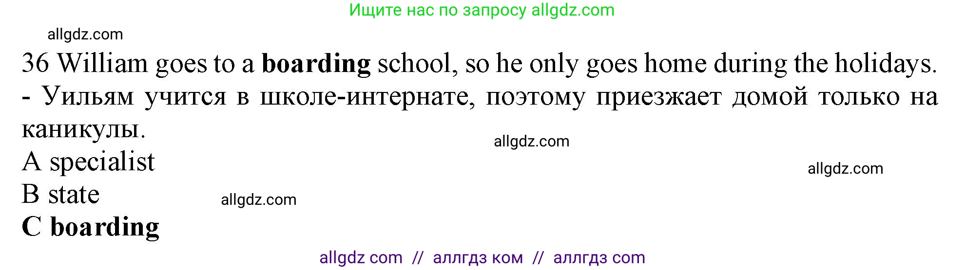 Английский язык (english), 10 класс контрольные задания (test booklet), авторы: Афанасьева Ольга Васильевна (Afanasyeva Olga), Дули Дженни (Dooley Jenny), Михеева Ирина Владимировна (Mikheeva Irina), Эванс Вирджиния (Evans Virginia), издательство Просвещение, Москва, 2019, красного цвета, страница 32, номер 36, Решение 1