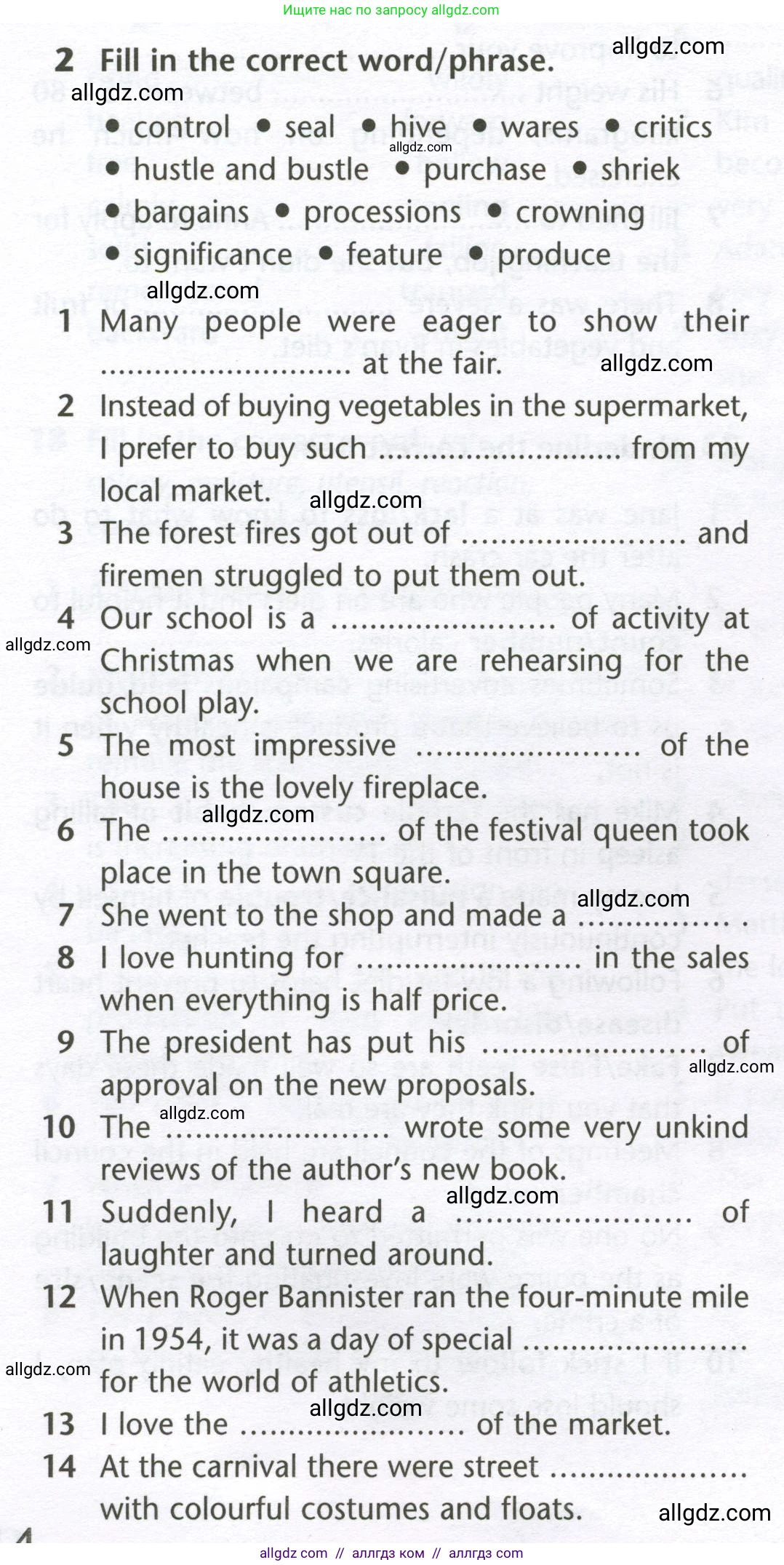 Английский язык (english), 10 класс Лексический практикум (vocabulary practice), авторы: Баранова Ксения Михайловна (Baranova Ksenia), Дули Дженни (Dooley Jenny), Копылова Виктория Викторовна (Kopylova Victoria), Мильруд Радислав Петрович (Millrood Radislav), Эванс Вирджиния (Evans Virginia), издательство Просвещение, Москва, 2019, серого цвета, страница 14, номер 2, Условие