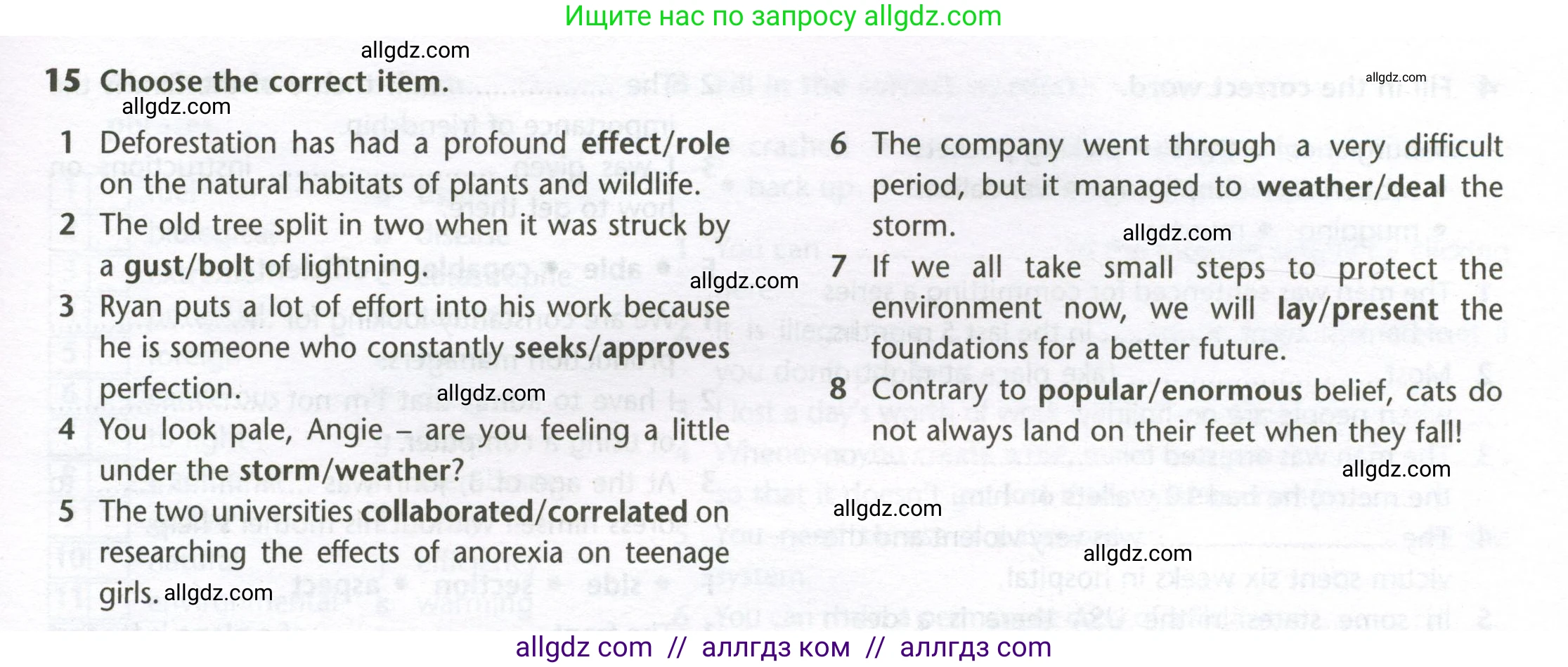 Английский язык (english), 10 класс Лексический практикум (vocabulary practice), авторы: Баранова Ксения Михайловна (Baranova Ksenia), Дули Дженни (Dooley Jenny), Копылова Виктория Викторовна (Kopylova Victoria), Мильруд Радислав Петрович (Millrood Radislav), Эванс Вирджиния (Evans Virginia), издательство Просвещение, Москва, 2019, серого цвета, страница 23, номер 15, Условие