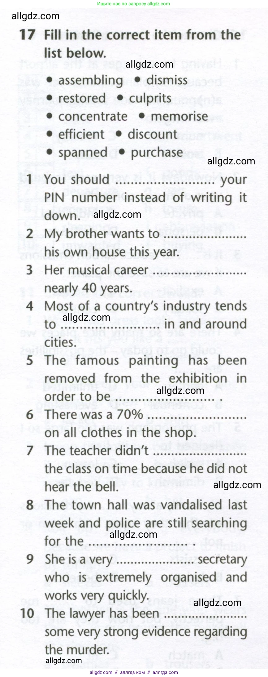 Английский язык (english), 10 класс Лексический практикум (vocabulary practice), авторы: Баранова Ксения Михайловна (Baranova Ksenia), Дули Дженни (Dooley Jenny), Копылова Виктория Викторовна (Kopylova Victoria), Мильруд Радислав Петрович (Millrood Radislav), Эванс Вирджиния (Evans Virginia), издательство Просвещение, Москва, 2019, серого цвета, страница 28, номер 17, Условие