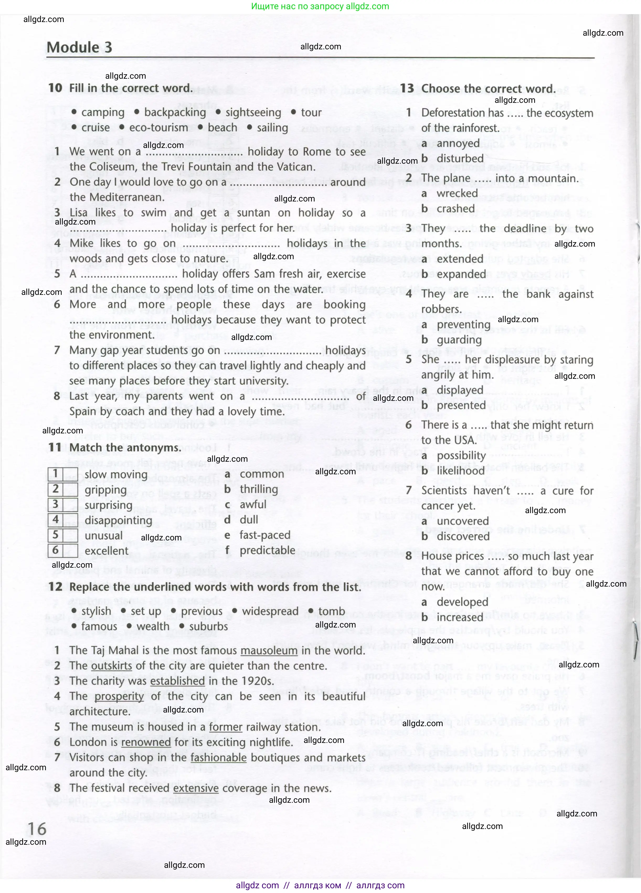 Английский язык (english), 10 класс Лексический практикум (vocabulary practice), авторы: Баранова Ксения Михайловна (Baranova Ksenia), Дули Дженни (Dooley Jenny), Копылова Виктория Викторовна (Kopylova Victoria), Мильруд Радислав Петрович (Millrood Radislav), Эванс Вирджиния (Evans Virginia), издательство Просвещение, Москва, 2019, серого цвета, страница 16