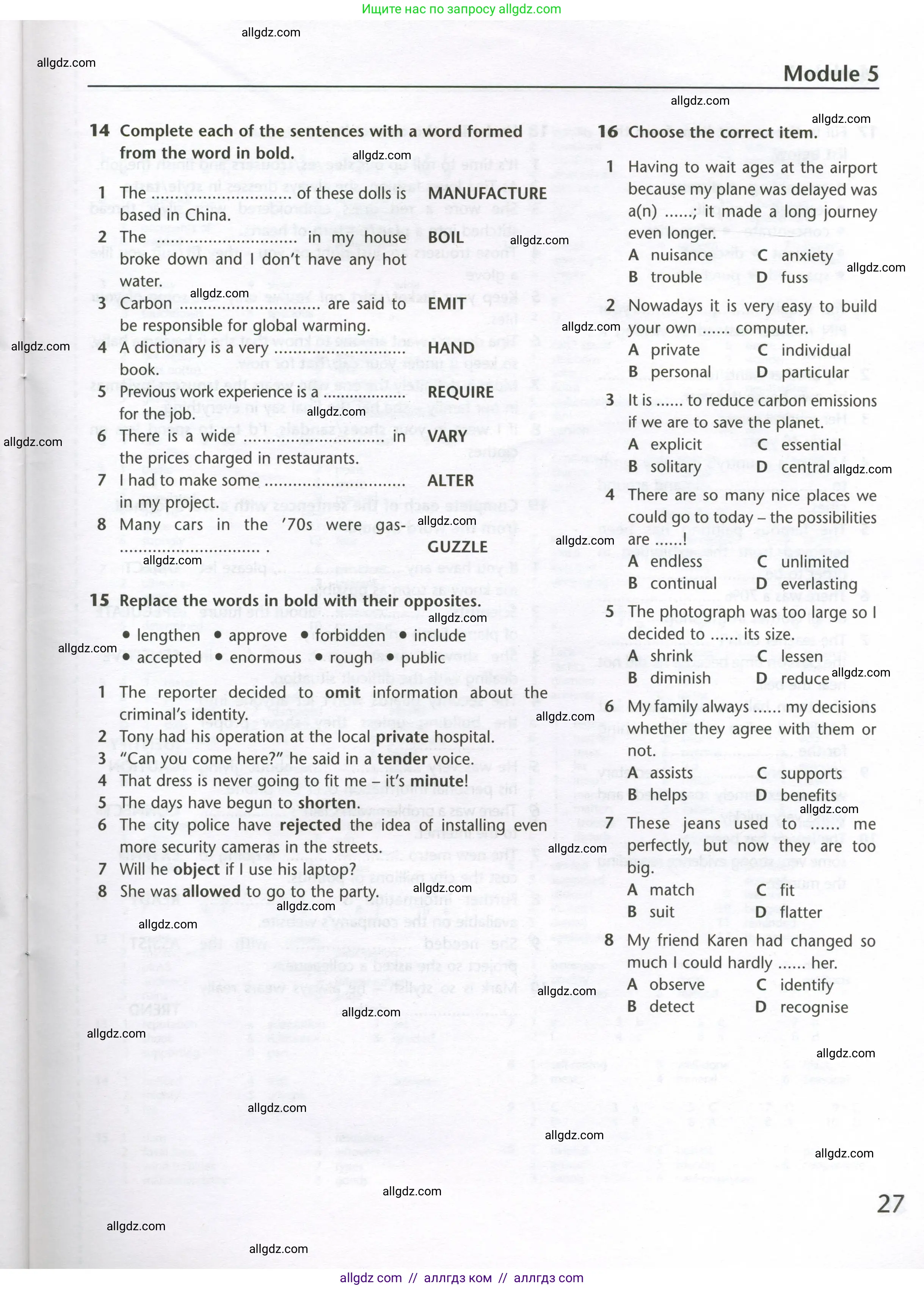 Английский язык (english), 10 класс Лексический практикум (vocabulary practice), авторы: Баранова Ксения Михайловна (Baranova Ksenia), Дули Дженни (Dooley Jenny), Копылова Виктория Викторовна (Kopylova Victoria), Мильруд Радислав Петрович (Millrood Radislav), Эванс Вирджиния (Evans Virginia), издательство Просвещение, Москва, 2019, серого цвета, страница 27
