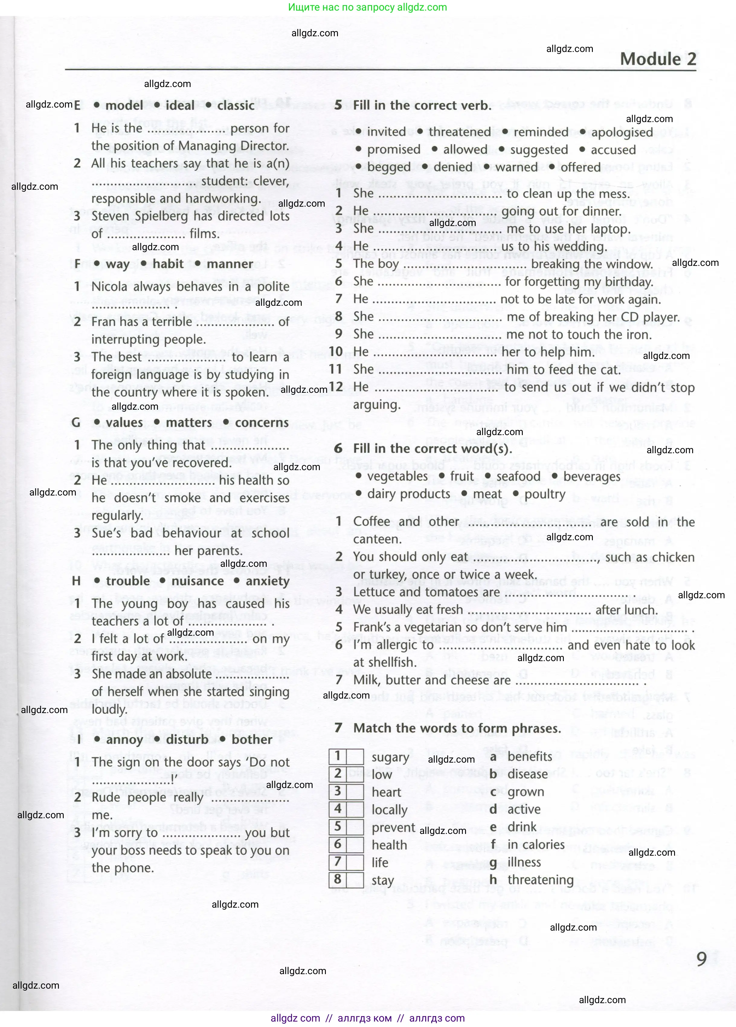 Английский язык (english), 10 класс Лексический практикум (vocabulary practice), авторы: Баранова Ксения Михайловна (Baranova Ksenia), Дули Дженни (Dooley Jenny), Копылова Виктория Викторовна (Kopylova Victoria), Мильруд Радислав Петрович (Millrood Radislav), Эванс Вирджиния (Evans Virginia), издательство Просвещение, Москва, 2019, серого цвета, страница 9
