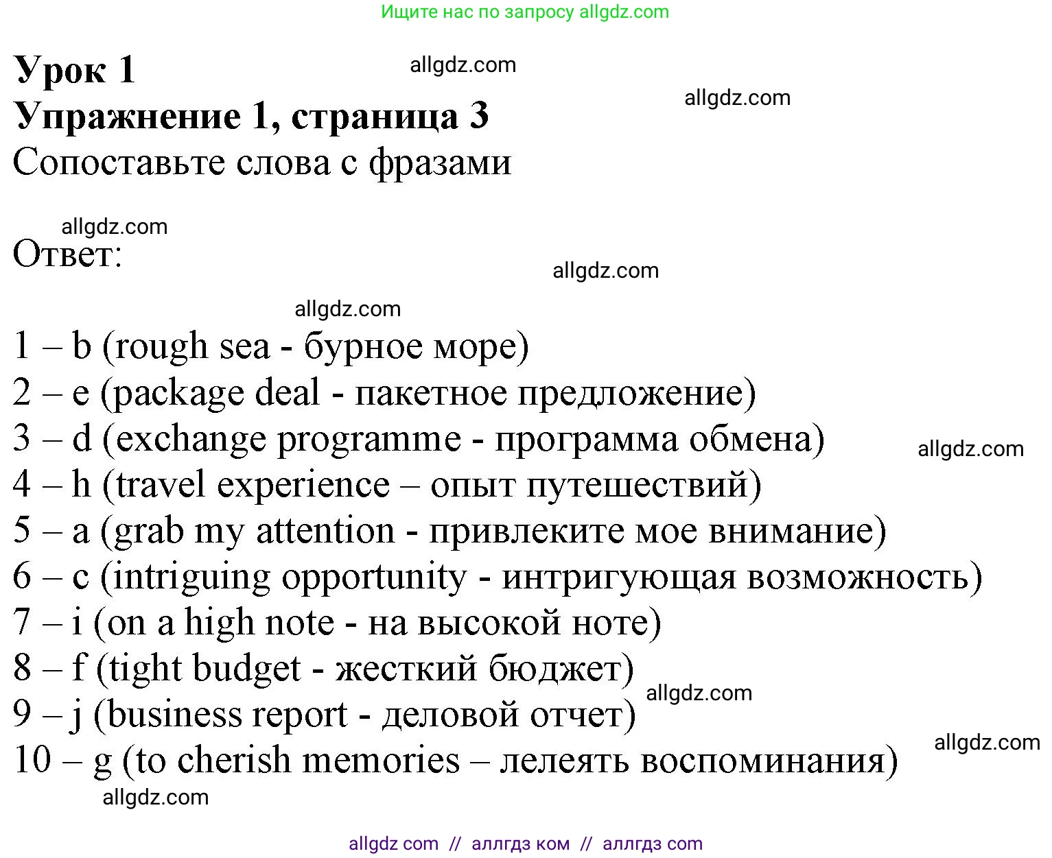 Английский язык (english), 10 класс Лексический практикум (vocabulary practice), авторы: Баранова Ксения Михайловна (Baranova Ksenia), Дули Дженни (Dooley Jenny), Копылова Виктория Викторовна (Kopylova Victoria), Мильруд Радислав Петрович (Millrood Radislav), Эванс Вирджиния (Evans Virginia), издательство Просвещение, Москва, 2019, серого цвета, страница 3, номер 1, Решение 1