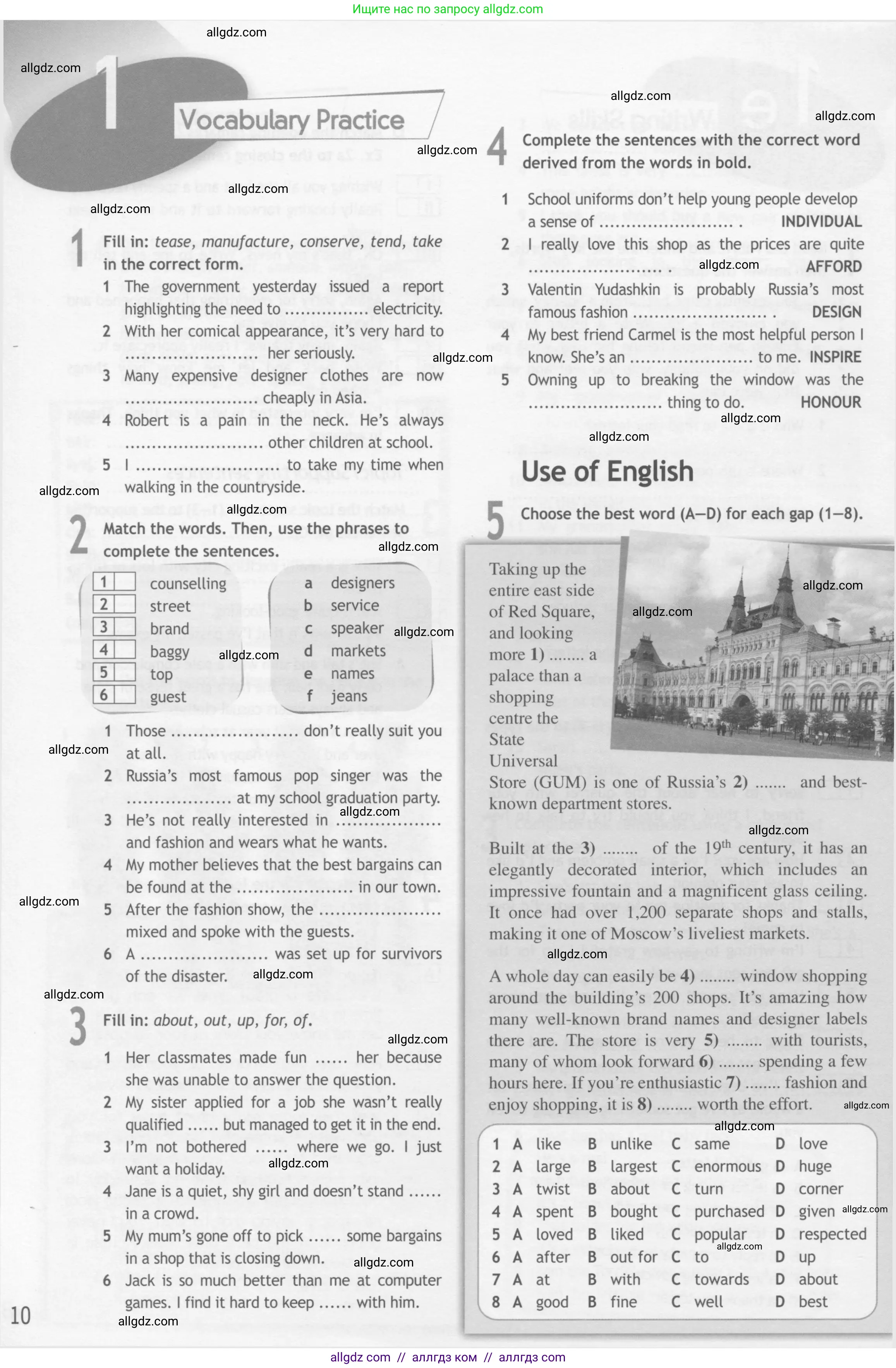 Английский язык (english), 10 класс Рабочая тетрадь (workbook), авторы: Афанасьева Ольга Васильевна (Afanasyeva Olga), Дули Дженни (Dooley Jenny), Михеева Ирина Владимировна (Mikheeva Irina), Оби Боб (Obee Bob), Эванс Вирджиния (Evans Virginia), издательство Просвещение, Москва, 2019, красного цвета, страница 10