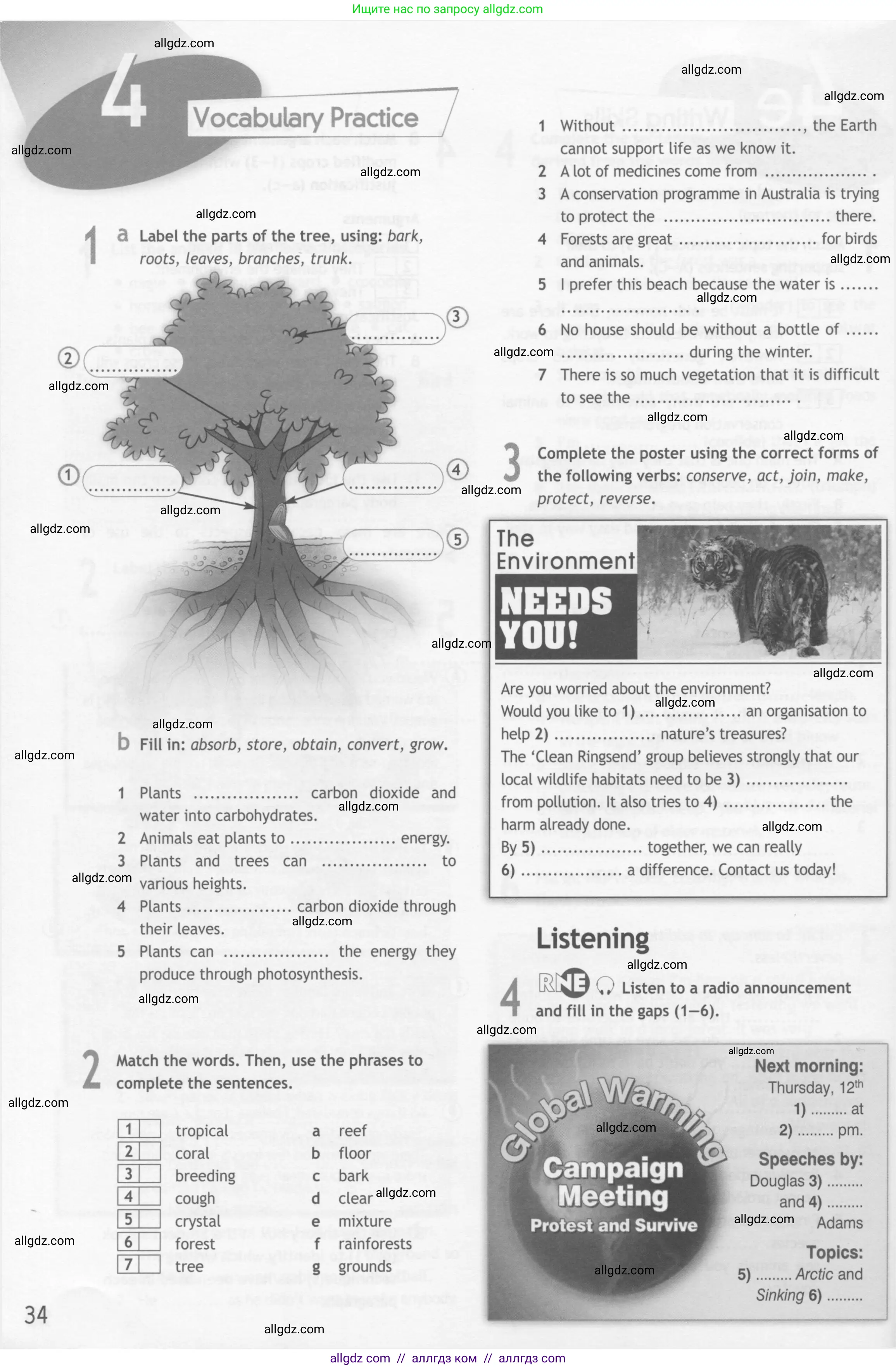 Английский язык (english), 10 класс Рабочая тетрадь (workbook), авторы: Афанасьева Ольга Васильевна (Afanasyeva Olga), Дули Дженни (Dooley Jenny), Михеева Ирина Владимировна (Mikheeva Irina), Оби Боб (Obee Bob), Эванс Вирджиния (Evans Virginia), издательство Просвещение, Москва, 2019, красного цвета, страница 34
