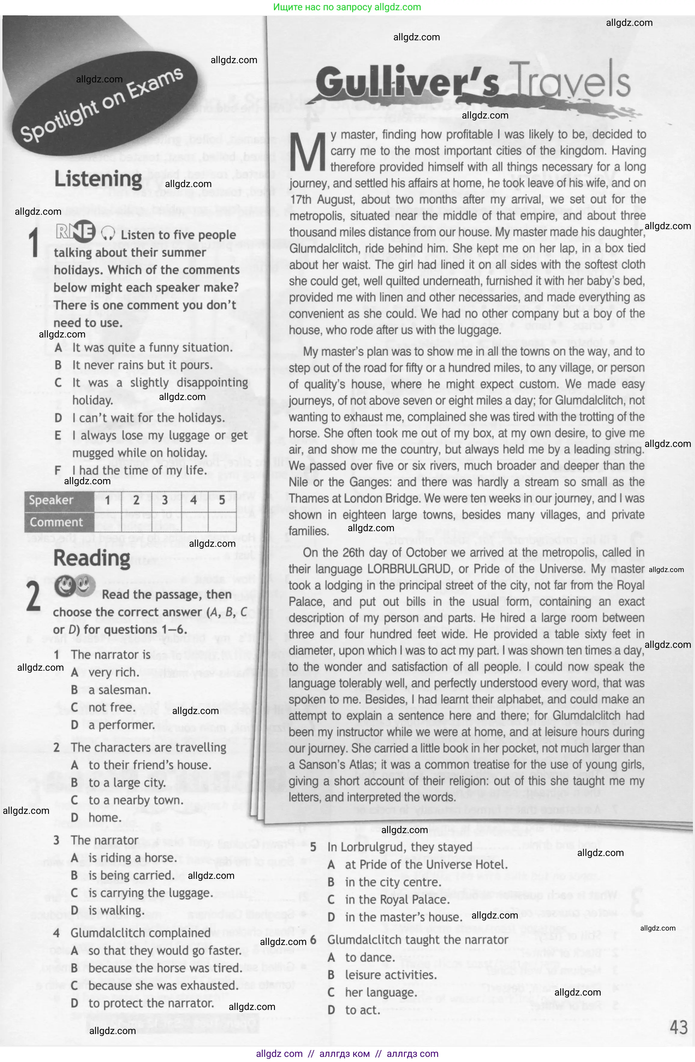 Английский язык (english), 10 класс Рабочая тетрадь (workbook), авторы: Афанасьева Ольга Васильевна (Afanasyeva Olga), Дули Дженни (Dooley Jenny), Михеева Ирина Владимировна (Mikheeva Irina), Оби Боб (Obee Bob), Эванс Вирджиния (Evans Virginia), издательство Просвещение, Москва, 2019, красного цвета, страница 43