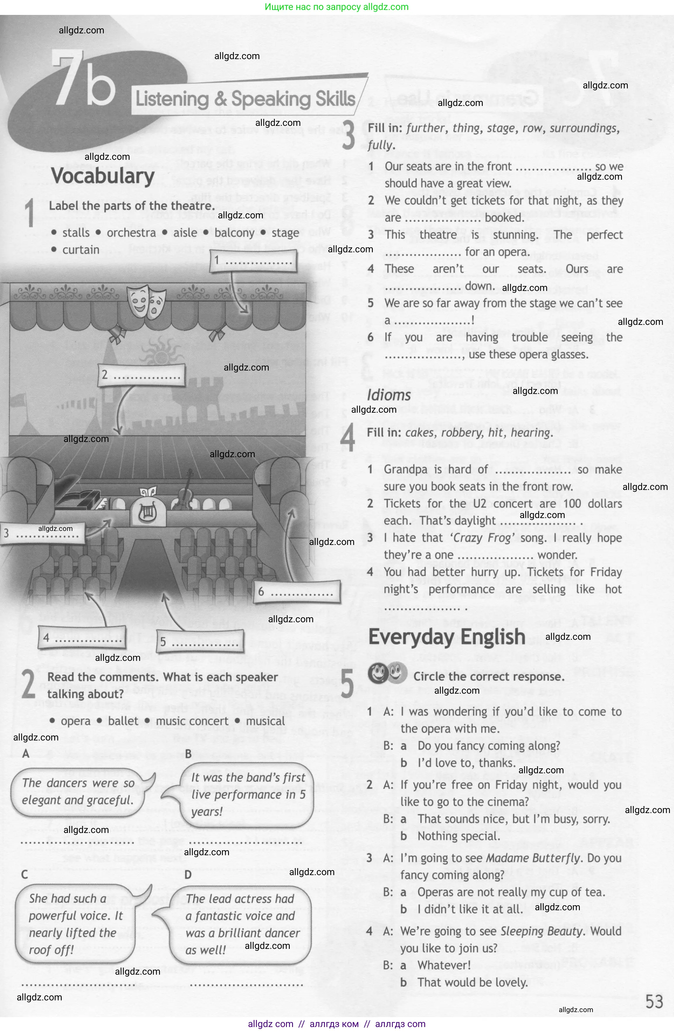 Английский язык (english), 10 класс Рабочая тетрадь (workbook), авторы: Афанасьева Ольга Васильевна (Afanasyeva Olga), Дули Дженни (Dooley Jenny), Михеева Ирина Владимировна (Mikheeva Irina), Оби Боб (Obee Bob), Эванс Вирджиния (Evans Virginia), издательство Просвещение, Москва, 2019, красного цвета, страница 53