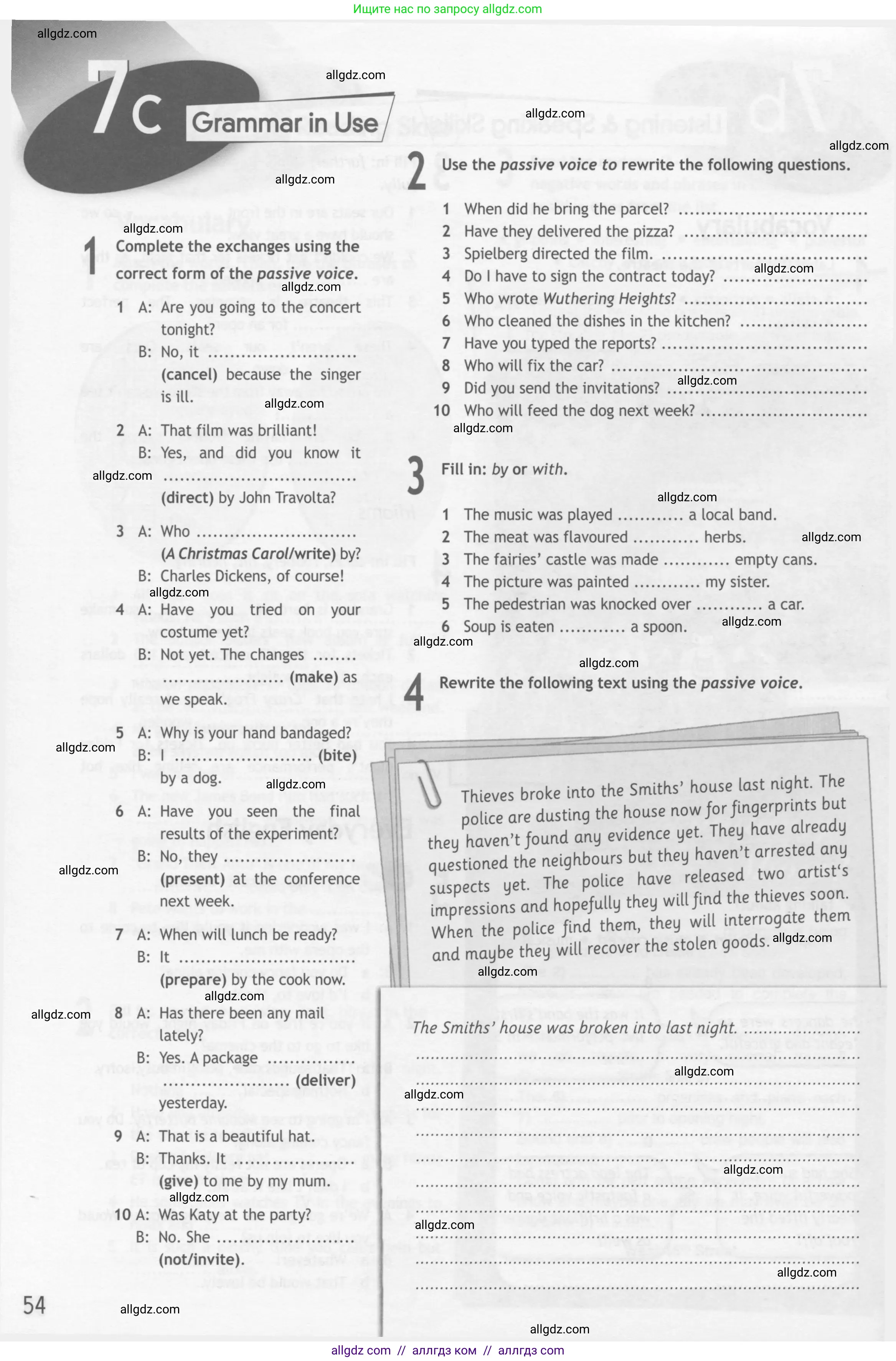 Английский язык (english), 10 класс Рабочая тетрадь (workbook), авторы: Афанасьева Ольга Васильевна (Afanasyeva Olga), Дули Дженни (Dooley Jenny), Михеева Ирина Владимировна (Mikheeva Irina), Оби Боб (Obee Bob), Эванс Вирджиния (Evans Virginia), издательство Просвещение, Москва, 2019, красного цвета, страница 54