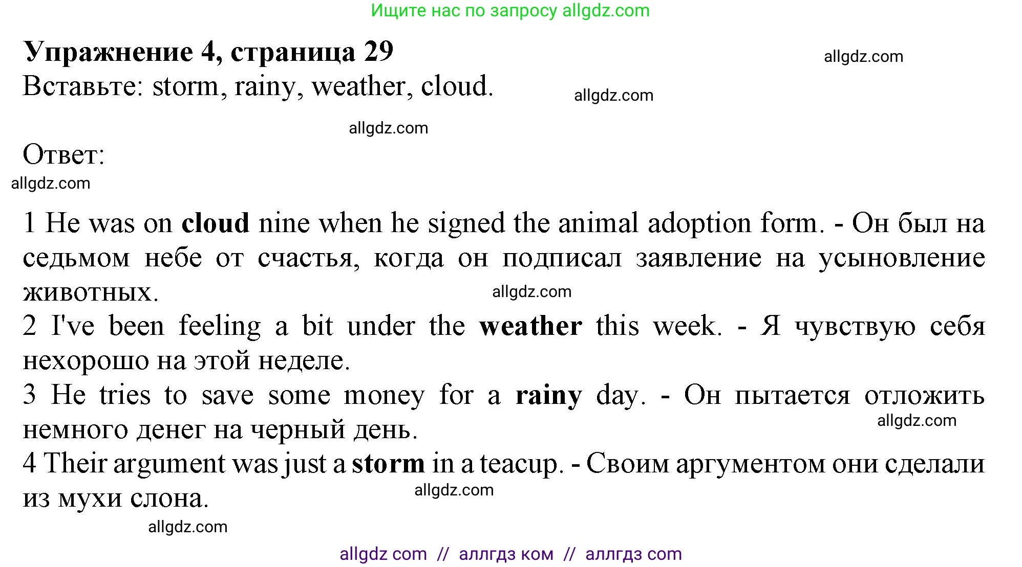 Английский язык (english), 10 класс Рабочая тетрадь (workbook), авторы: Афанасьева Ольга Васильевна (Afanasyeva Olga), Дули Дженни (Dooley Jenny), Михеева Ирина Владимировна (Mikheeva Irina), Оби Боб (Obee Bob), Эванс Вирджиния (Evans Virginia), издательство Просвещение, Москва, 2019, красного цвета, страница 29, номер 4, Решение 1