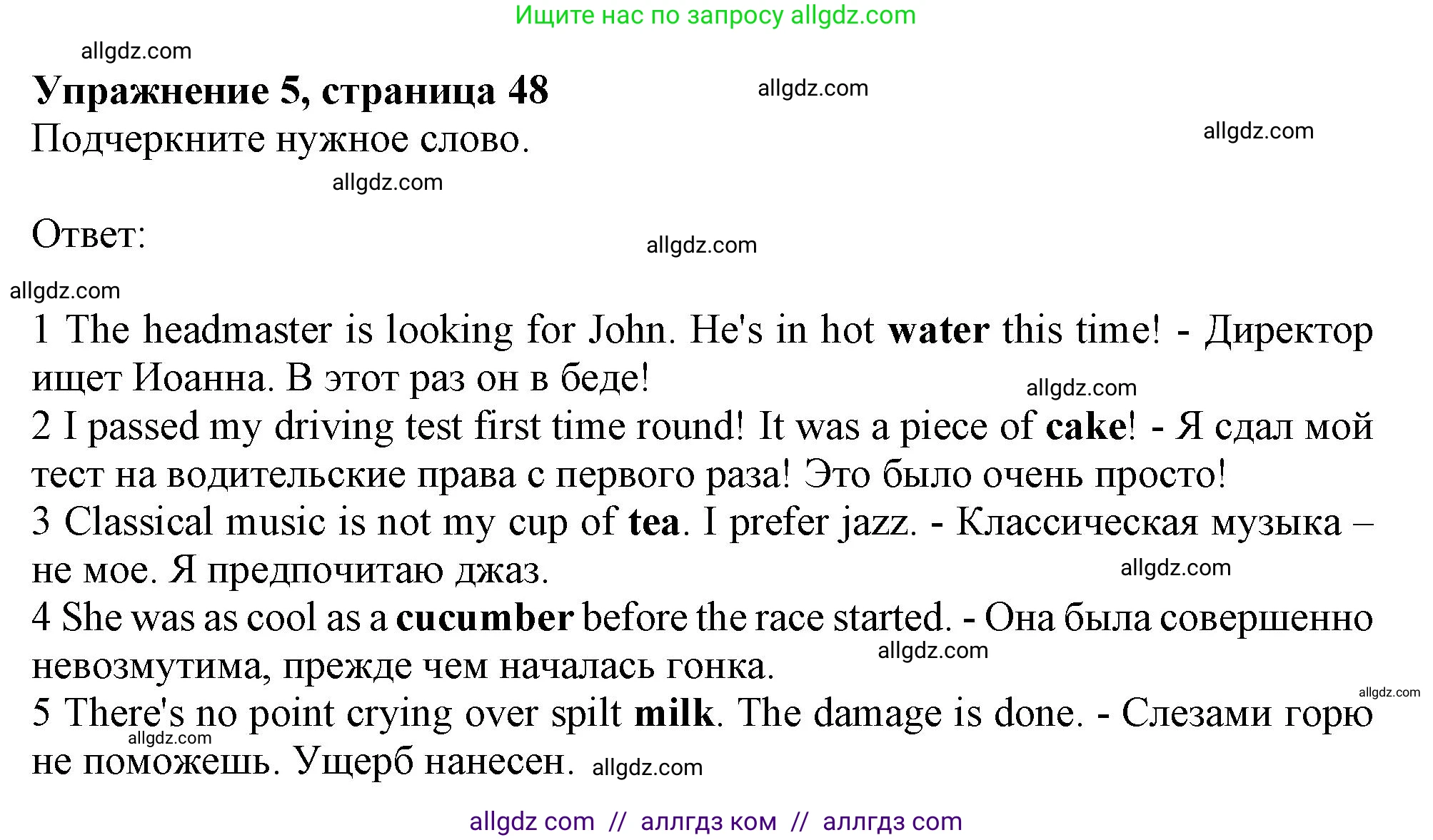 Английский язык (english), 10 класс Рабочая тетрадь (workbook), авторы: Афанасьева Ольга Васильевна (Afanasyeva Olga), Дули Дженни (Dooley Jenny), Михеева Ирина Владимировна (Mikheeva Irina), Оби Боб (Obee Bob), Эванс Вирджиния (Evans Virginia), издательство Просвещение, Москва, 2019, красного цвета, страница 48, номер 5, Решение 1