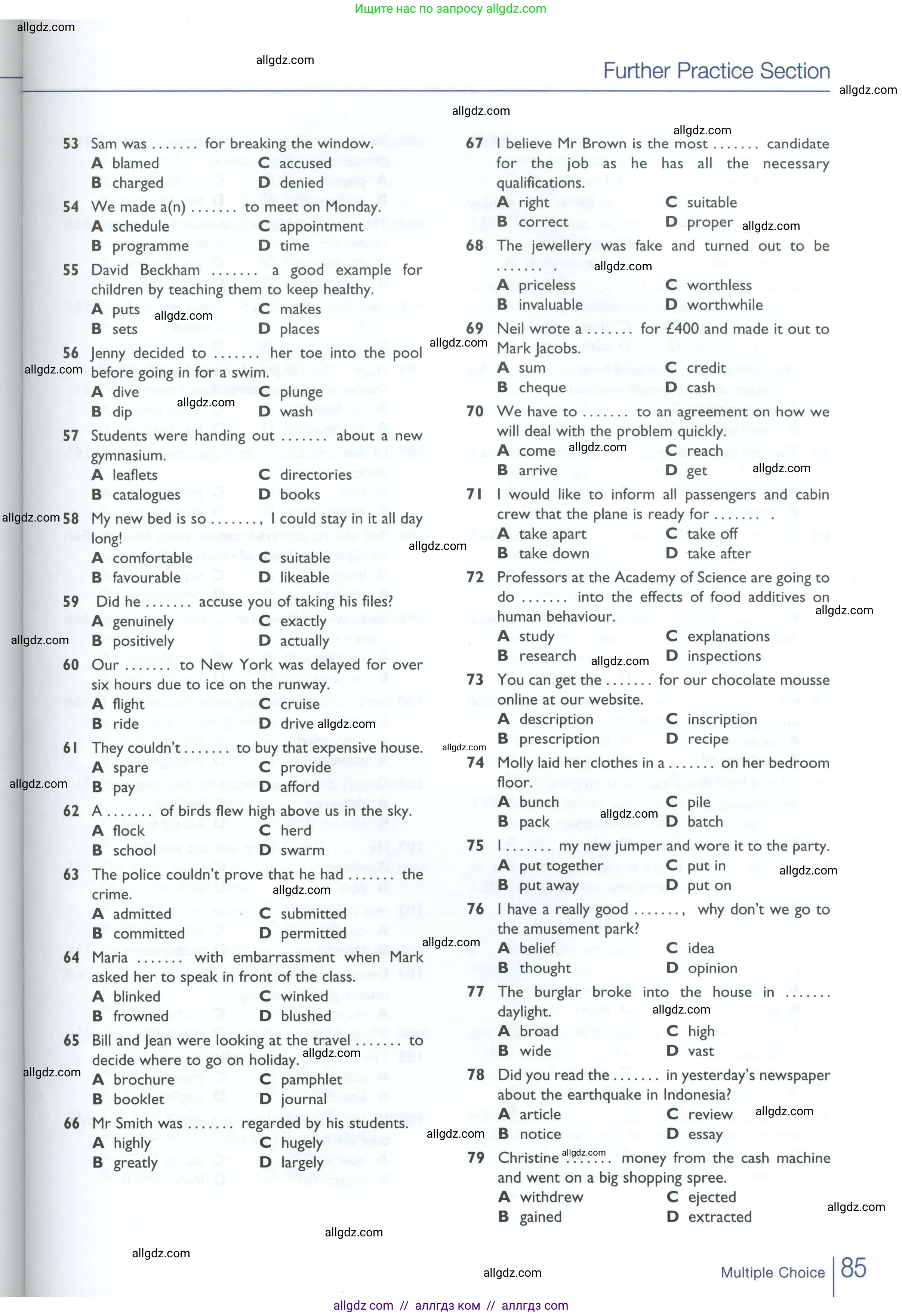Английский язык (english), 10 класс Рабочая тетрадь (workbook), авторы: Баранова Ксения Михайловна (Baranova Ksenia), Дули Дженни (Dooley Jenny), Копылова Виктория Викторовна (Kopylova Victoria), Мильруд Радислав Петрович (Millrood Radislav), Эванс Вирджиния (Evans Virginia), издательство Просвещение, Москва, 2019, белого цвета, страница 85