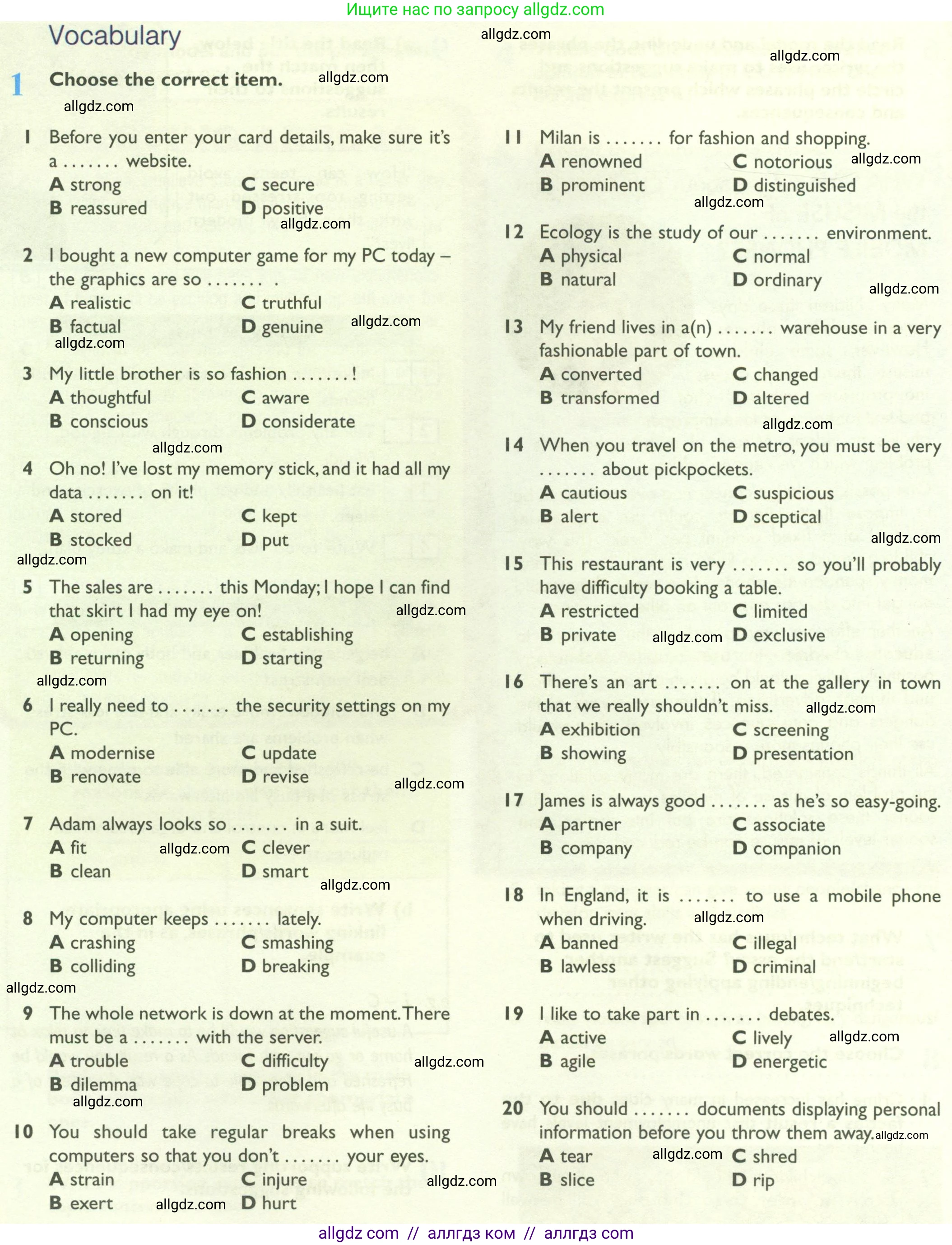 Английский язык (english), 10 класс Рабочая тетрадь (workbook), авторы: Баранова Ксения Михайловна (Baranova Ksenia), Дули Дженни (Dooley Jenny), Копылова Виктория Викторовна (Kopylova Victoria), Мильруд Радислав Петрович (Millrood Radislav), Эванс Вирджиния (Evans Virginia), издательство Просвещение, Москва, 2019, белого цвета, страница 72, номер 1, Условие