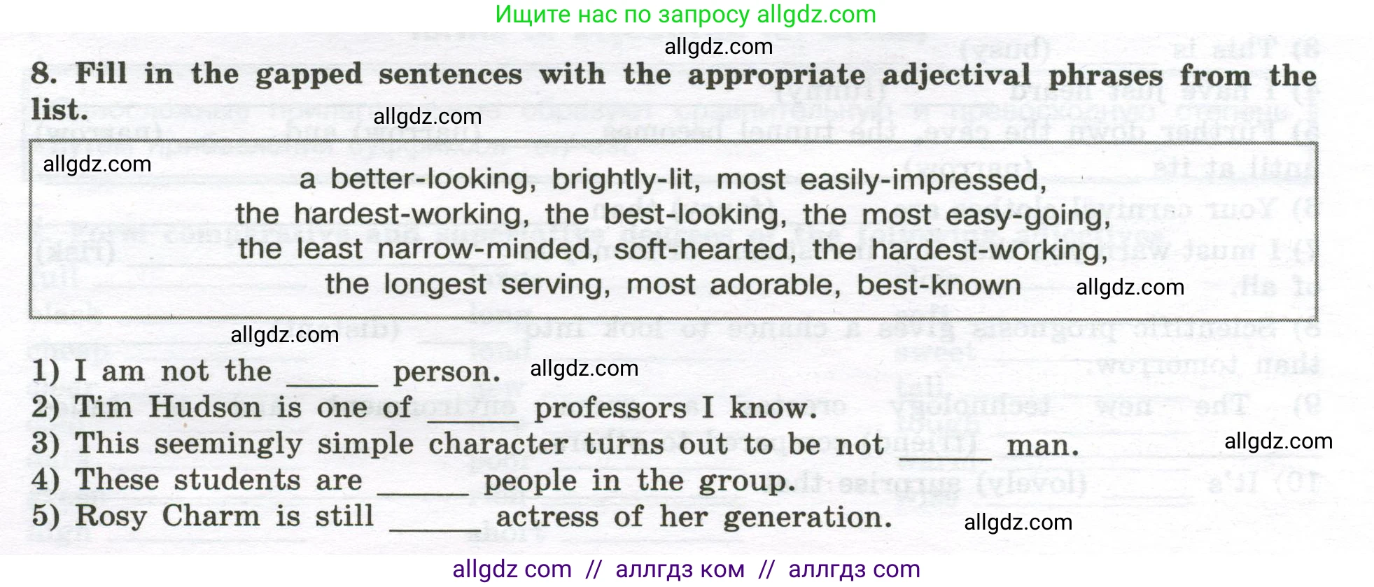 Английский язык (english), 10 класс сборник грамматических упражнений, автор: Мильруд Радислав Петрович (Millrood Radislav), издательство Просвещение, Москва, 2019, белого цвета, страница 62, номер 8, Условие